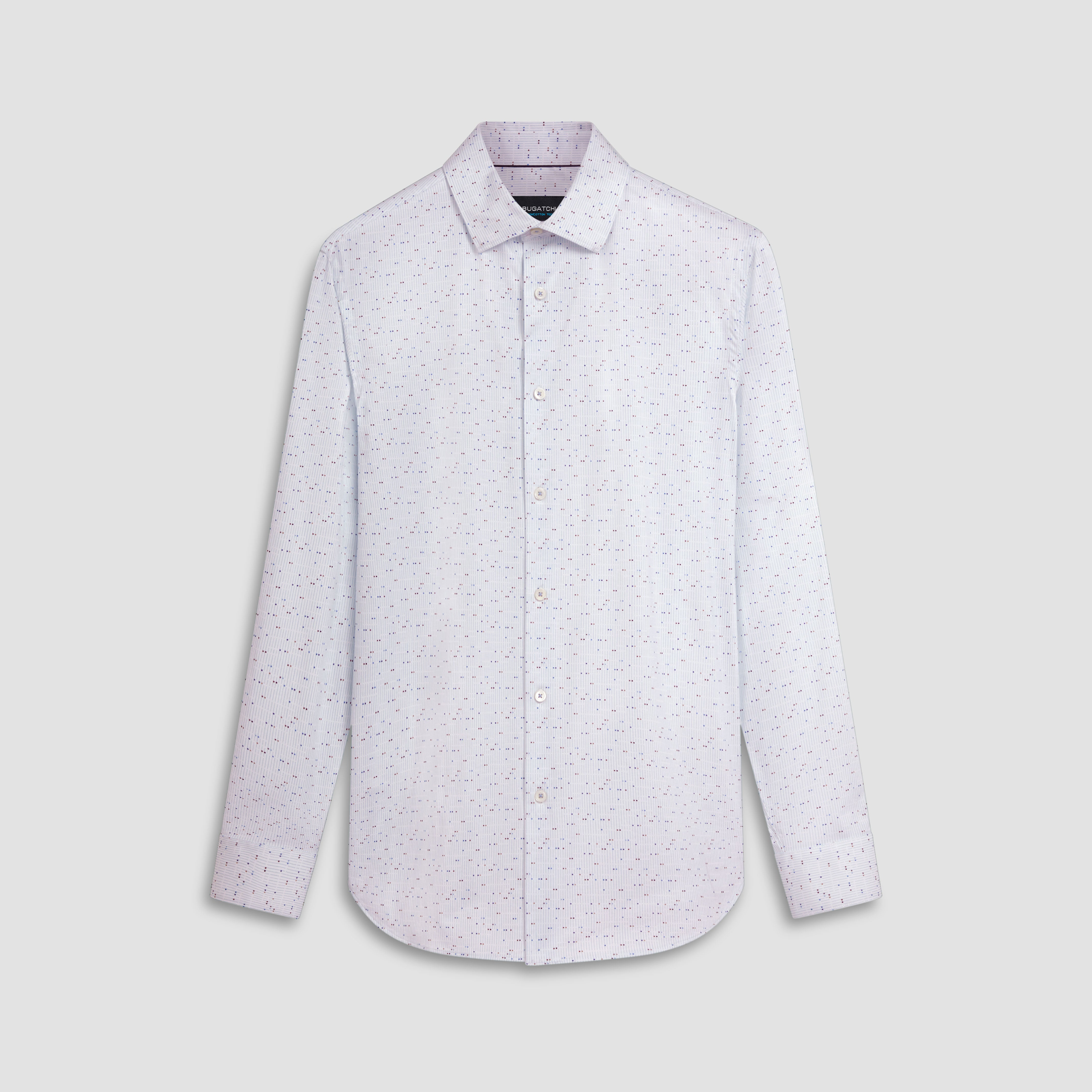 James Geometric Print Cotton Shirt for Men - Stylish Casual Button Down Shirt for Work, Date Night & Everyday Wear