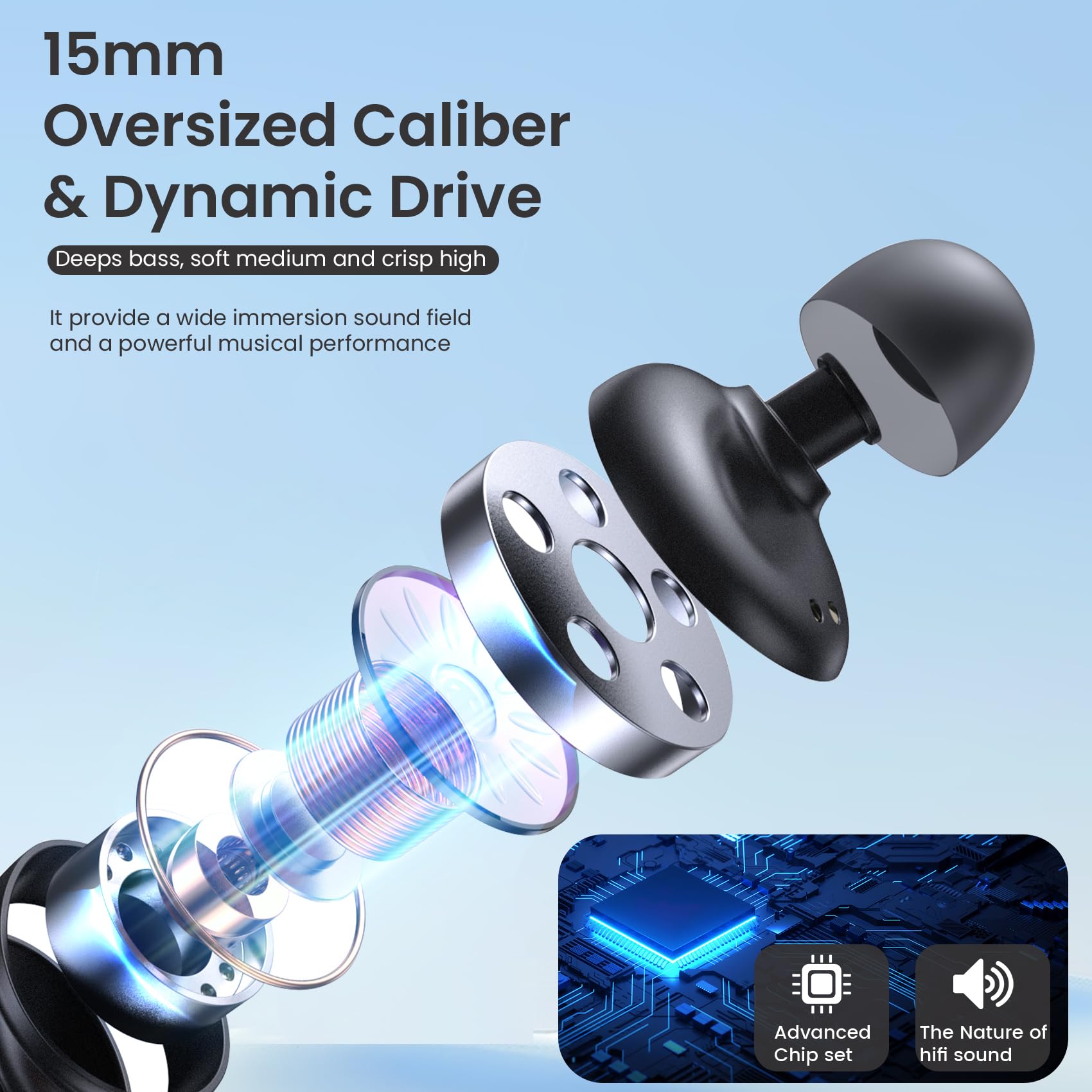 Premium Wired Earbuds with 3.5mm Jack - Powerful Treble & Clear Bass Noise Cancelling Headphones with Built-in Mic for Android/iOS - Perfect for Gaming, Workouts, Commuting & Office Use (Pure Black)
