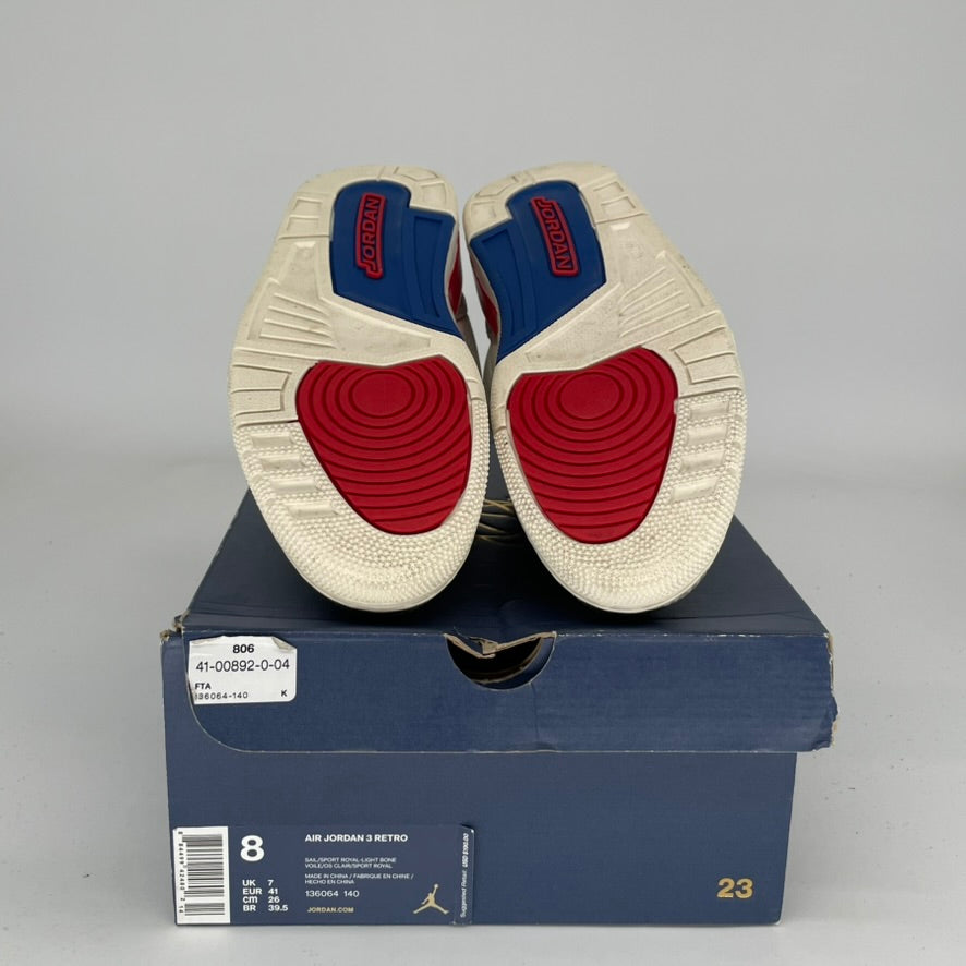 Original: AIR JORDAN 3 INTERNATIONAL FLIGHT SIZE 8 136064 140   Optimized: Air Jordan 3 Retro International Flight Men's Basketball Shoes Size 8 - Style Code 136064-140 - Perfect for Streetwear & Sneaker Collectors