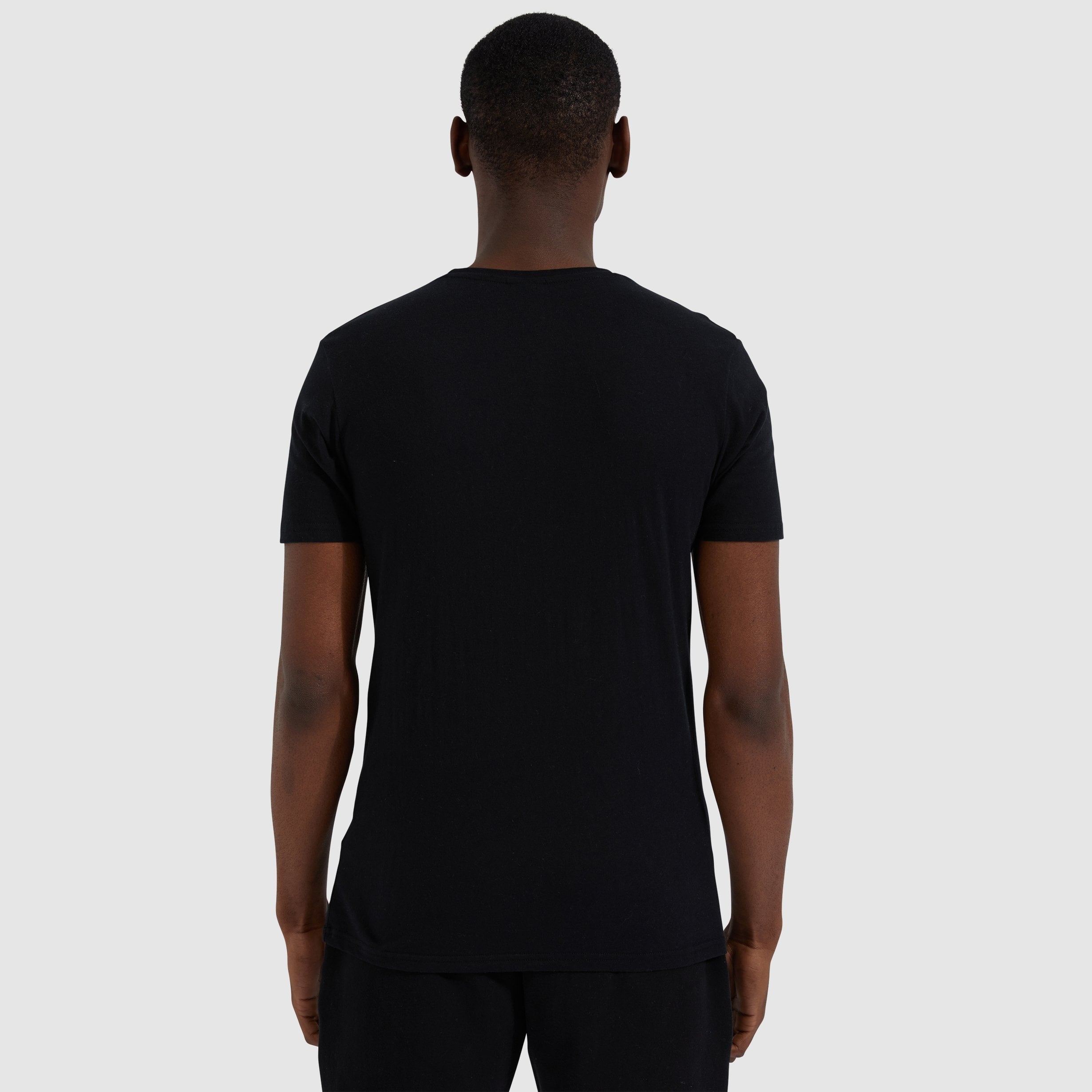 Ellesse Men's Prado Black T-Shirt - Slim Fit Casual Cotton Tee for Everyday Wear, Gym & Street Style