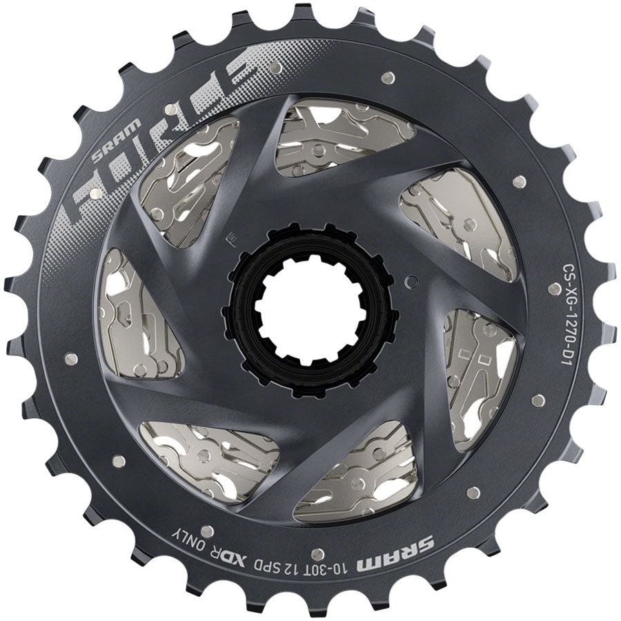 SRAM Force AXS XG 1270 12-Speed Cassette - 10-30T, Silver, XDR Driver Body Compatible | Premium Road Bike Gear for Smooth Shifting & Performance Cycling