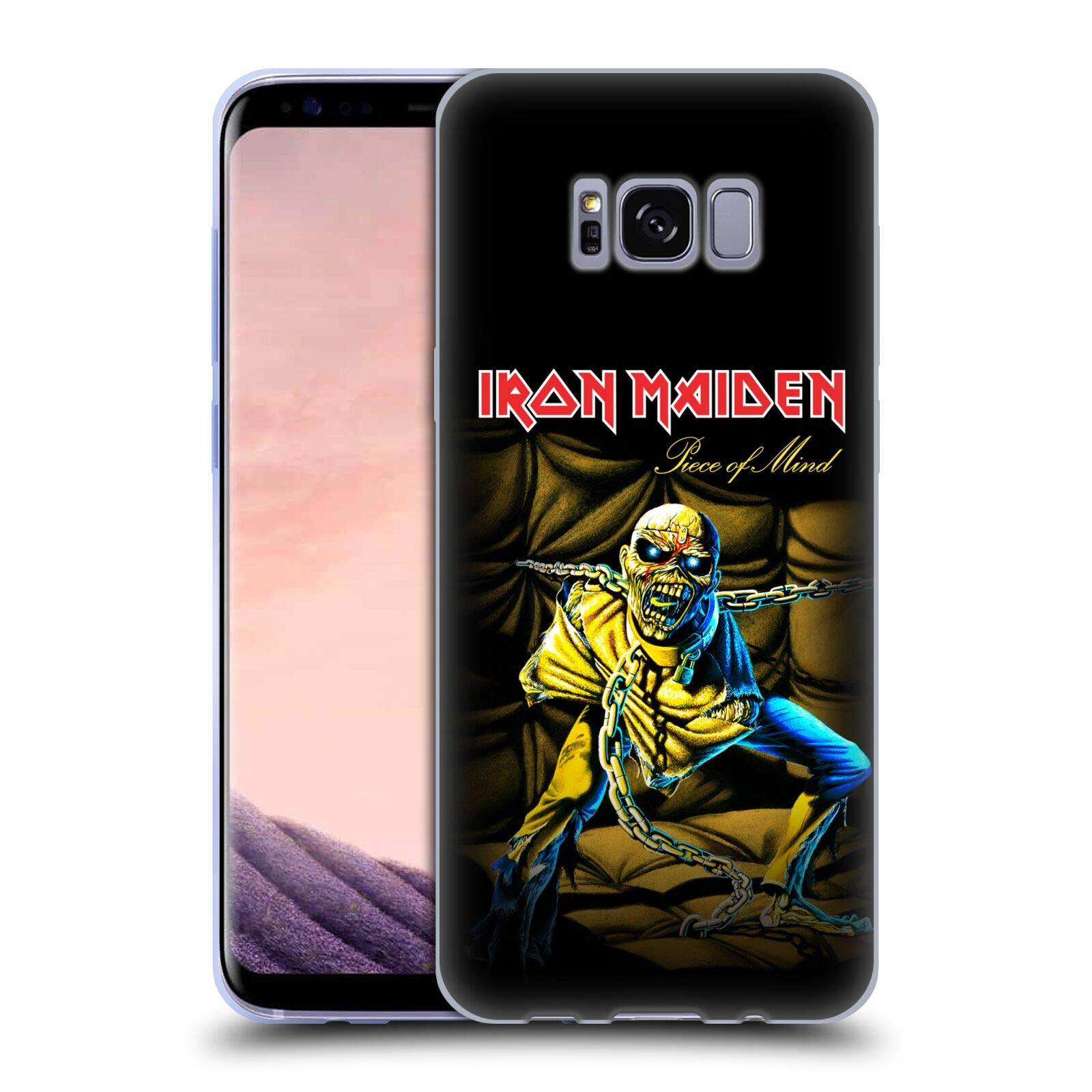 Official Iron Maiden Piece of Mind Album Cover Soft Gel Case for Samsung Galaxy S8 - Durable Protection & Stylish Design for Music Fans & Daily Use
