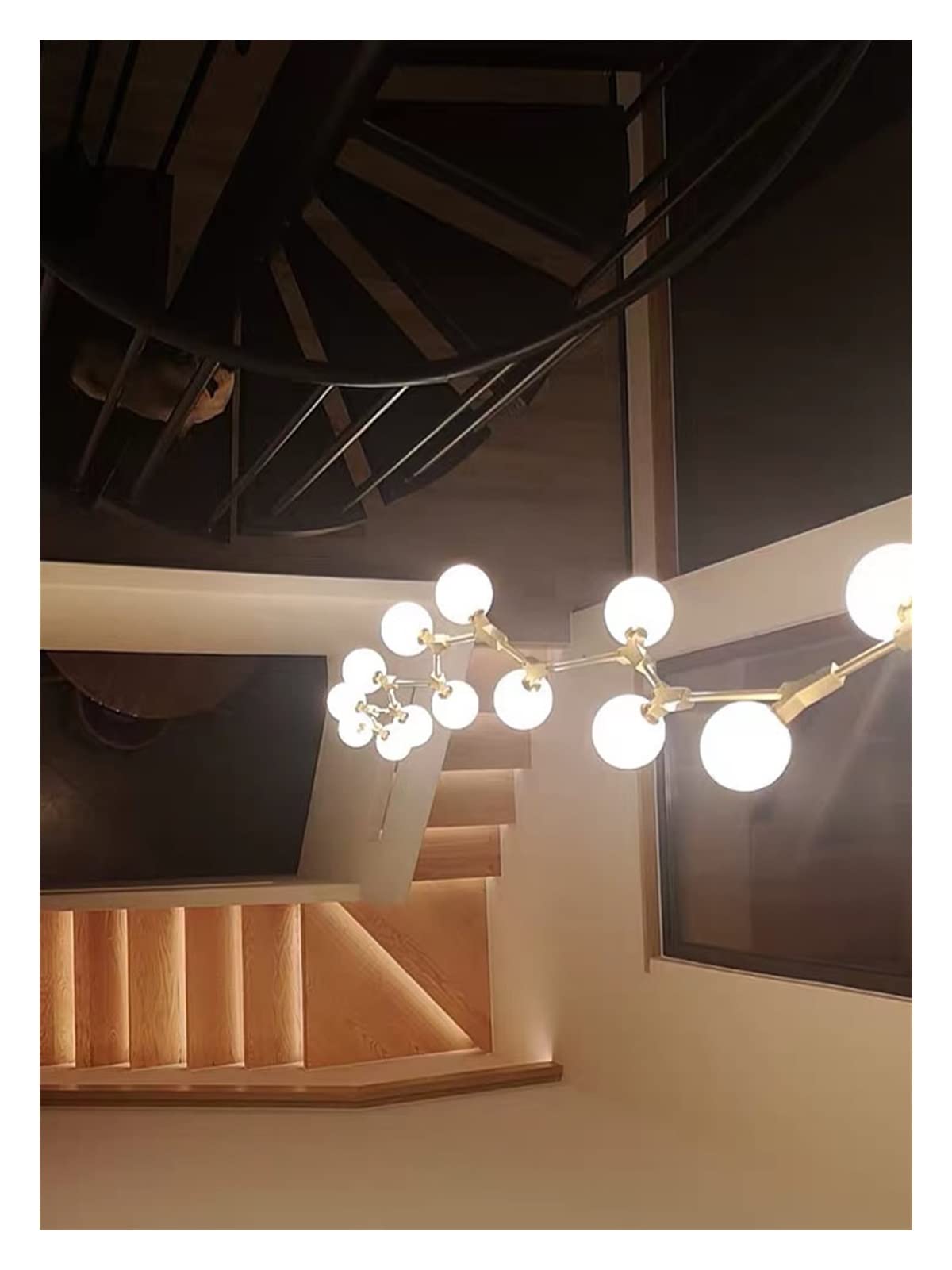 Modern LED Chandelier - Creative Vine Design Crystal Ceiling Light for Villa, Staircase, Hotel & Duplex Apartment Decor | Warm White Lighting | Perfect for Dining Room, Living Room & Bedroom