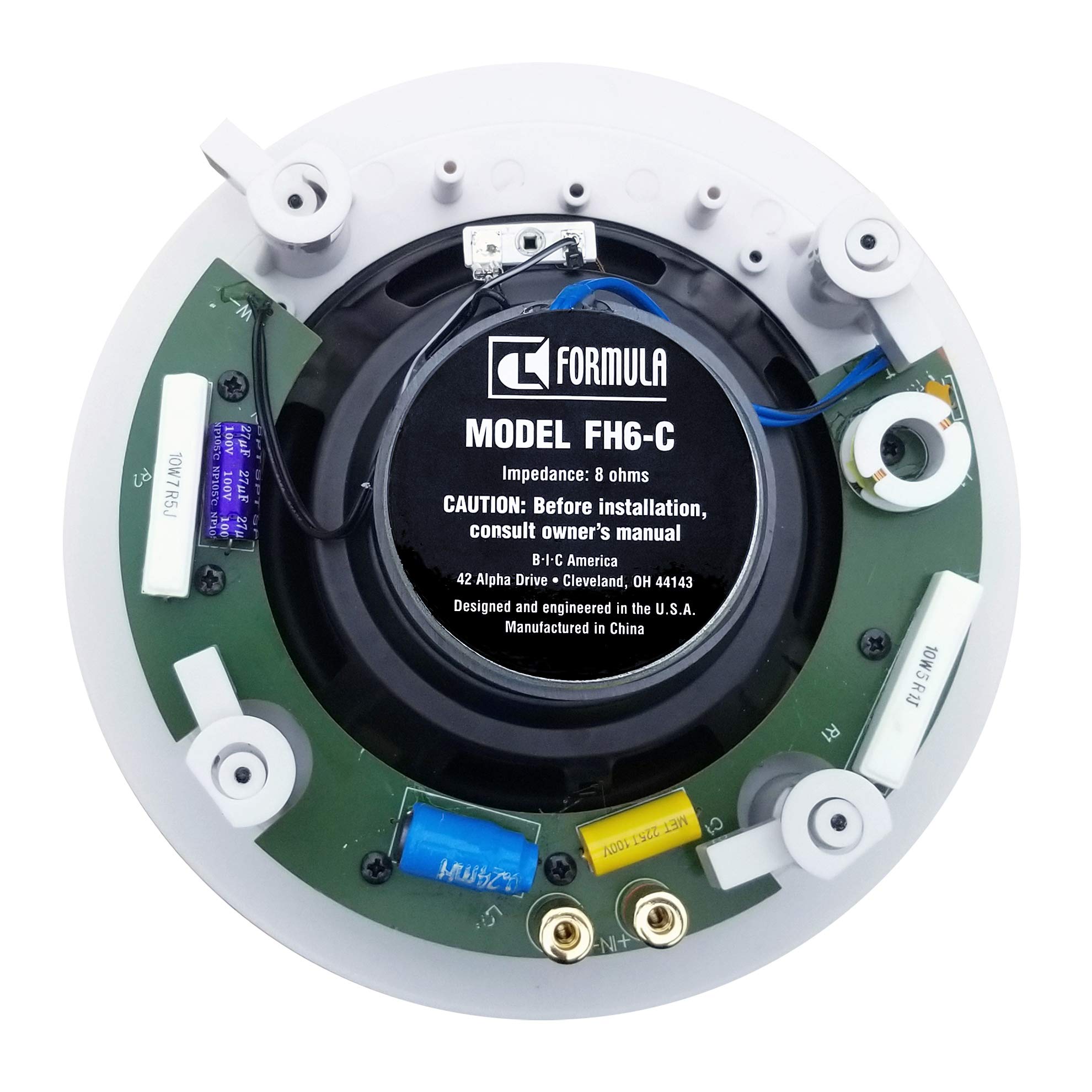 BIC America FH-6C 6.5 Inch 150 Watt 2-Way In-Ceiling Speakers with Pivoting Horn Tweeters - High Performance Home Audio for Living Room, Home Theater & Background Music System