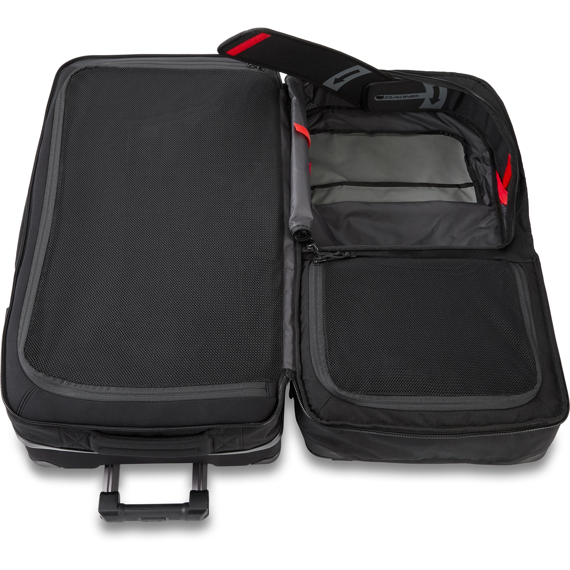 Dakine Split Roller Bag 110L - Large Travel Luggage with Wheels, Durable Black Suitcase for Airplane & Road Trips | Perfect for Adventure Travel & Sports Equipment Storage