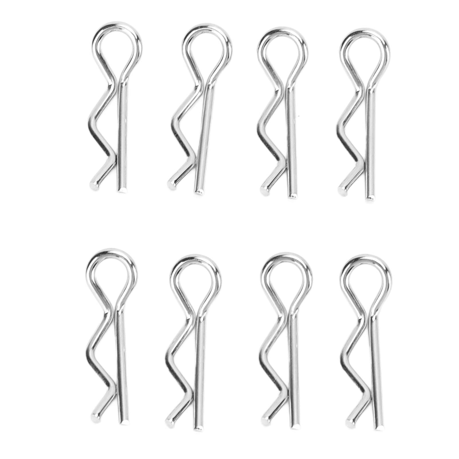 Vbestlife 8Pcs Universal RC Body Clips Pins - Stainless Steel R Clips for 1:12 1:14 Scale Remote Control Cars - Durable Metal Fasteners for RC Car Body Shells, Perfect for Off-Road Racing and RC Hobby Maintenance