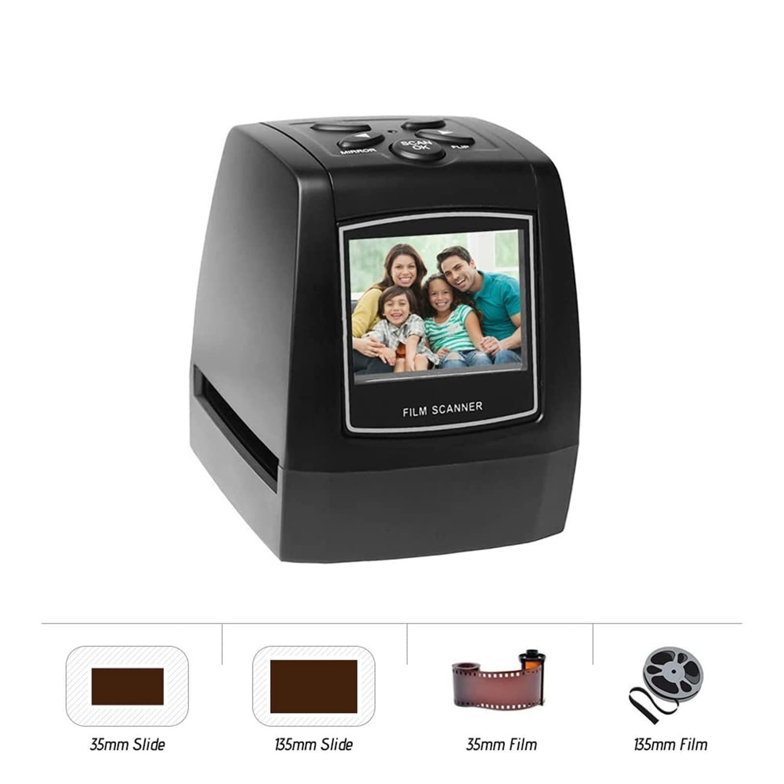Portable 35mm/135mm Negative Film Scanner - Slide to Digital Converter for Old Photos & Films | Digitize, Restore & Preserve Memories | Perfect for Home Archiving, Photography Hobbies & Family History Projects