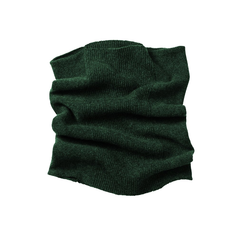Parisbonbon Men's 100% Cashmere Ribbed Neck Warmer Scarf - Hunter Green, One Size - Winter Accessory for Outdoor Activities, Skiing & Cold Weather Protection