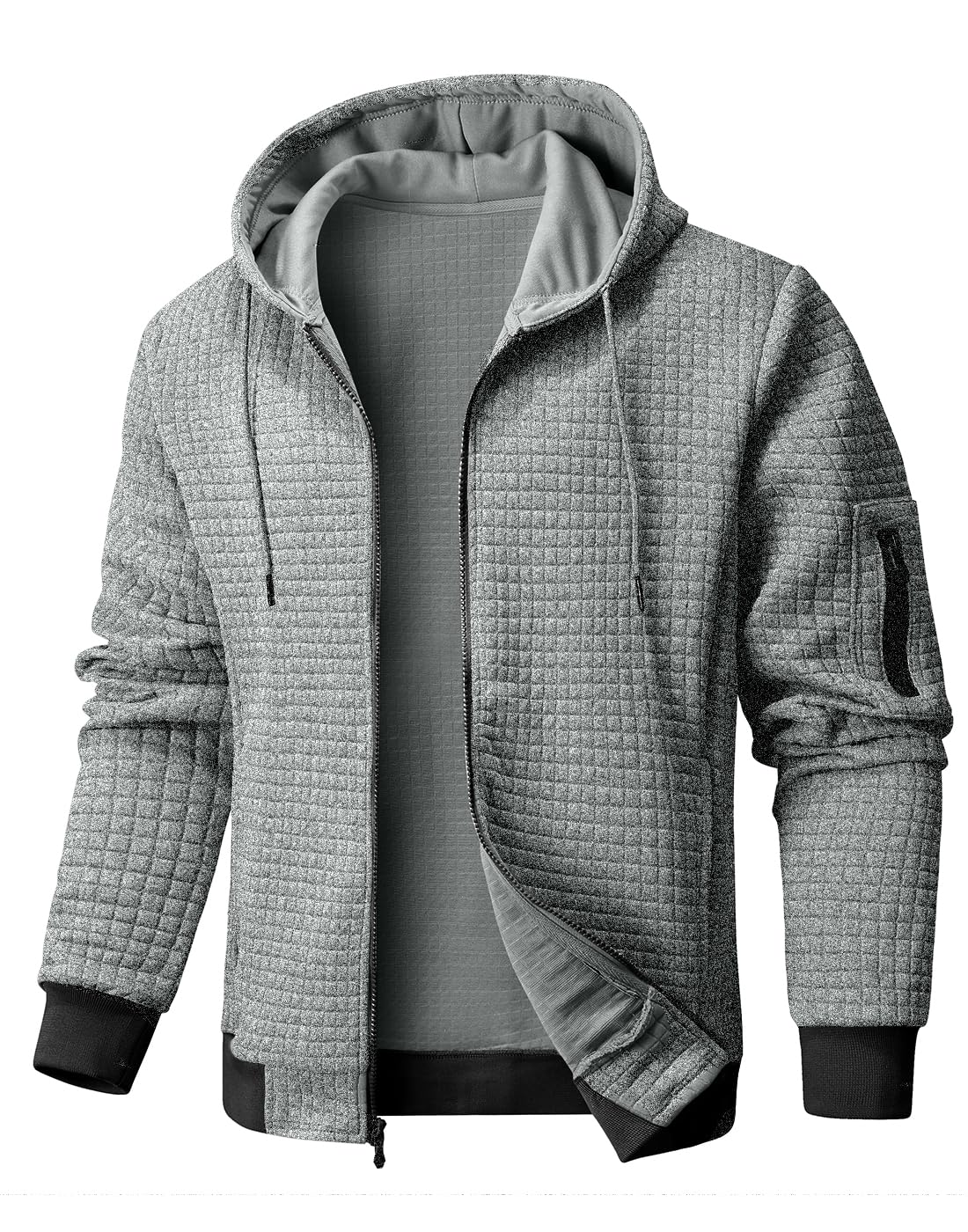 Men's Lightweight Zip-Up Hoodie - Full-Zip Loose Fit Sweatshirt with Hood for Casual Wear, Gym & Outdoor Activities