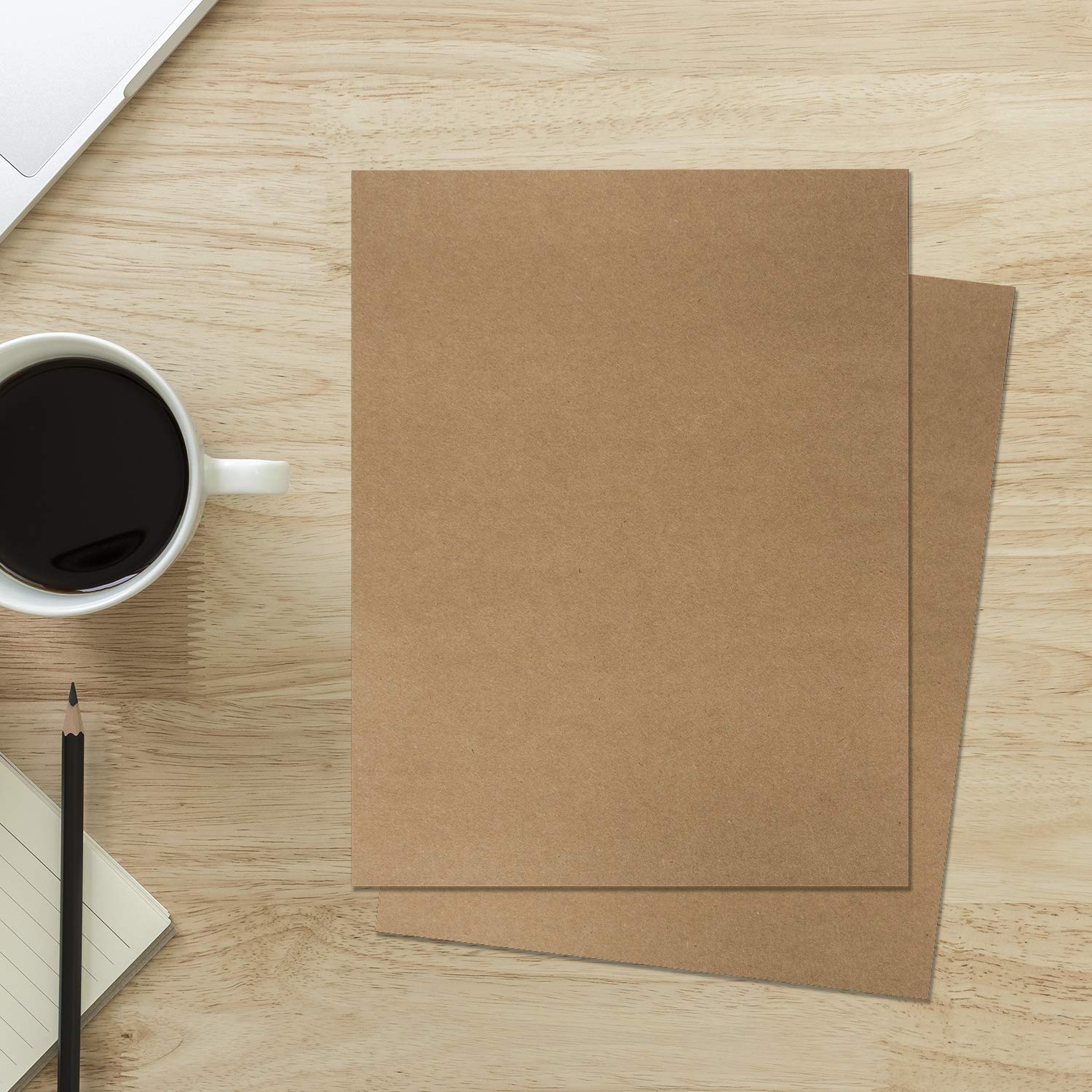 120 Pack Kraft Paper Sheets - 8.5 x 11 Inches Brown Craft Paper for Arts & Crafts, DIY Projects, Drawing, Gift Wrapping - Letter Size Printer Compatible (Laser & Inkjet) - Eco-Friendly Stationery for Home, Office & School Use
