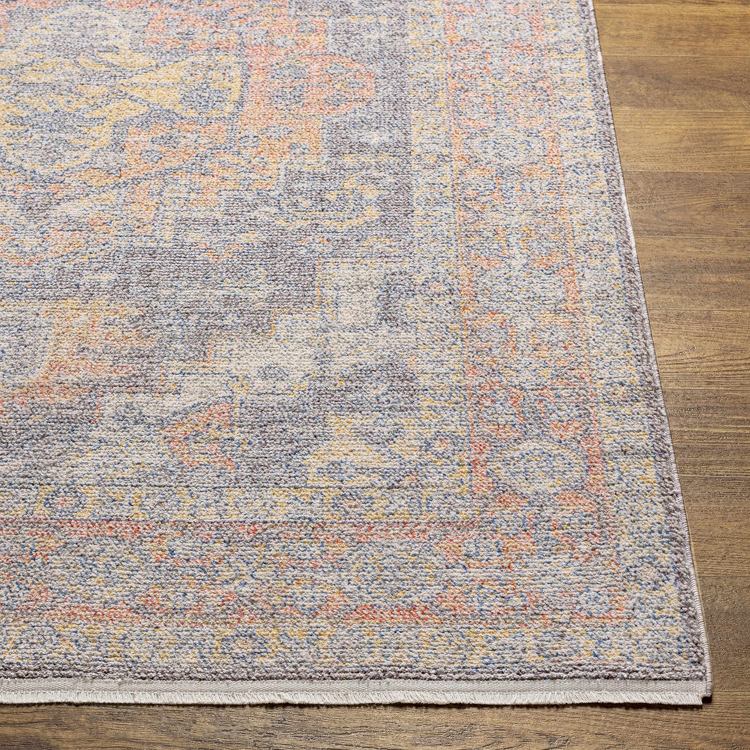 Hauteloom Choi Modern Area Rug - Soft Blue, Gray, Pink - 5'3