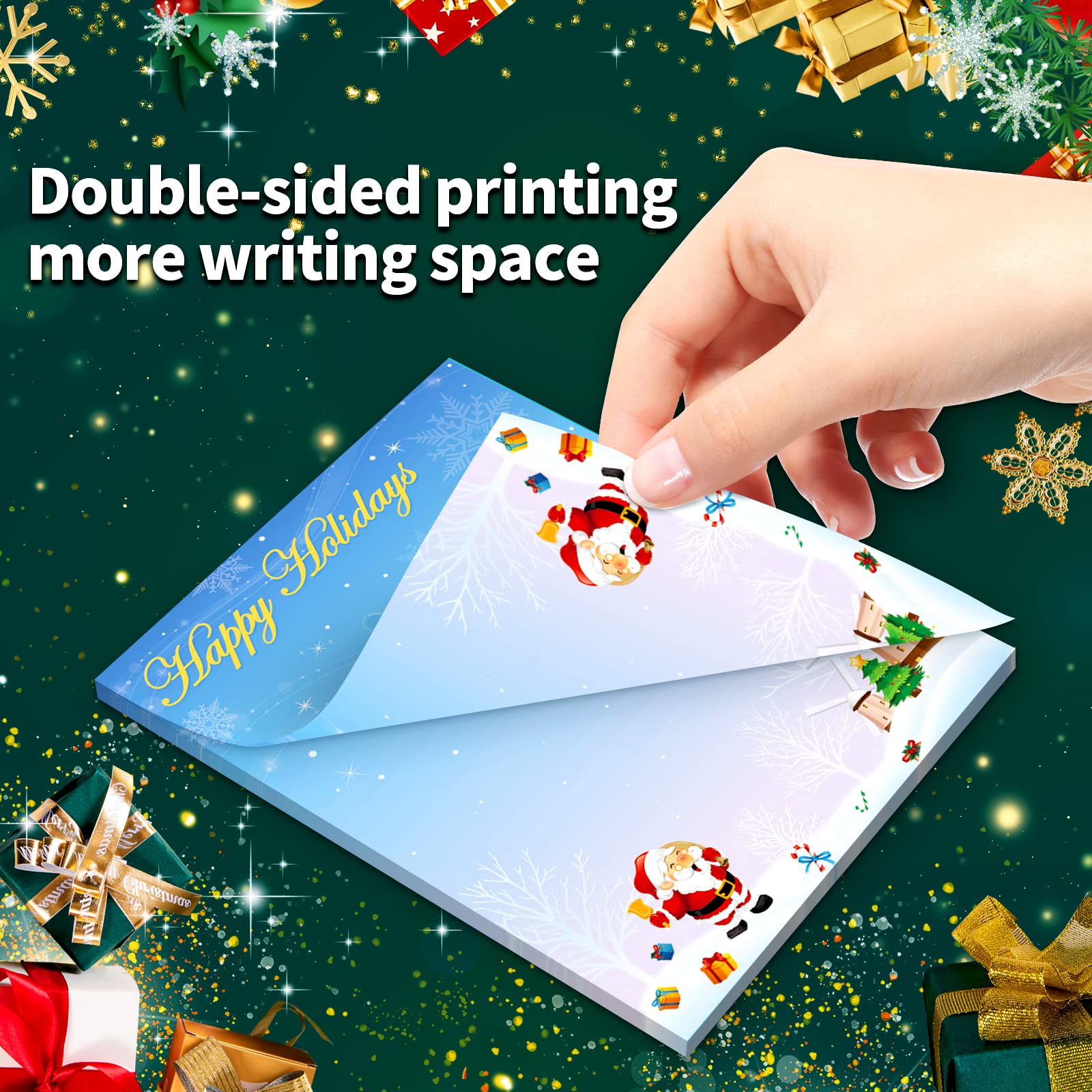BelleAngle 4-Pack Funny Christmas Notepads - Double-Sided Printing Holiday Memo Pads for Office, School & Home - Perfect for Gift Exchanges, Secret Santa & Festive Note-Taking