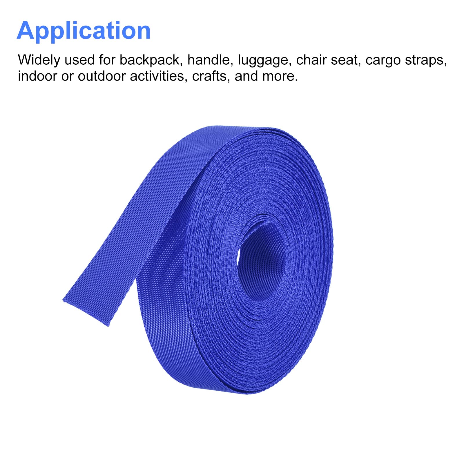 **MECCANIXITY 1-Inch Flat Nylon Webbing Strap - 15 Yards Blue - Heavy-Duty Straps for Backpacks, Cargo Straps, Luggage Racks, DIY Projects & Outdoor Gear**