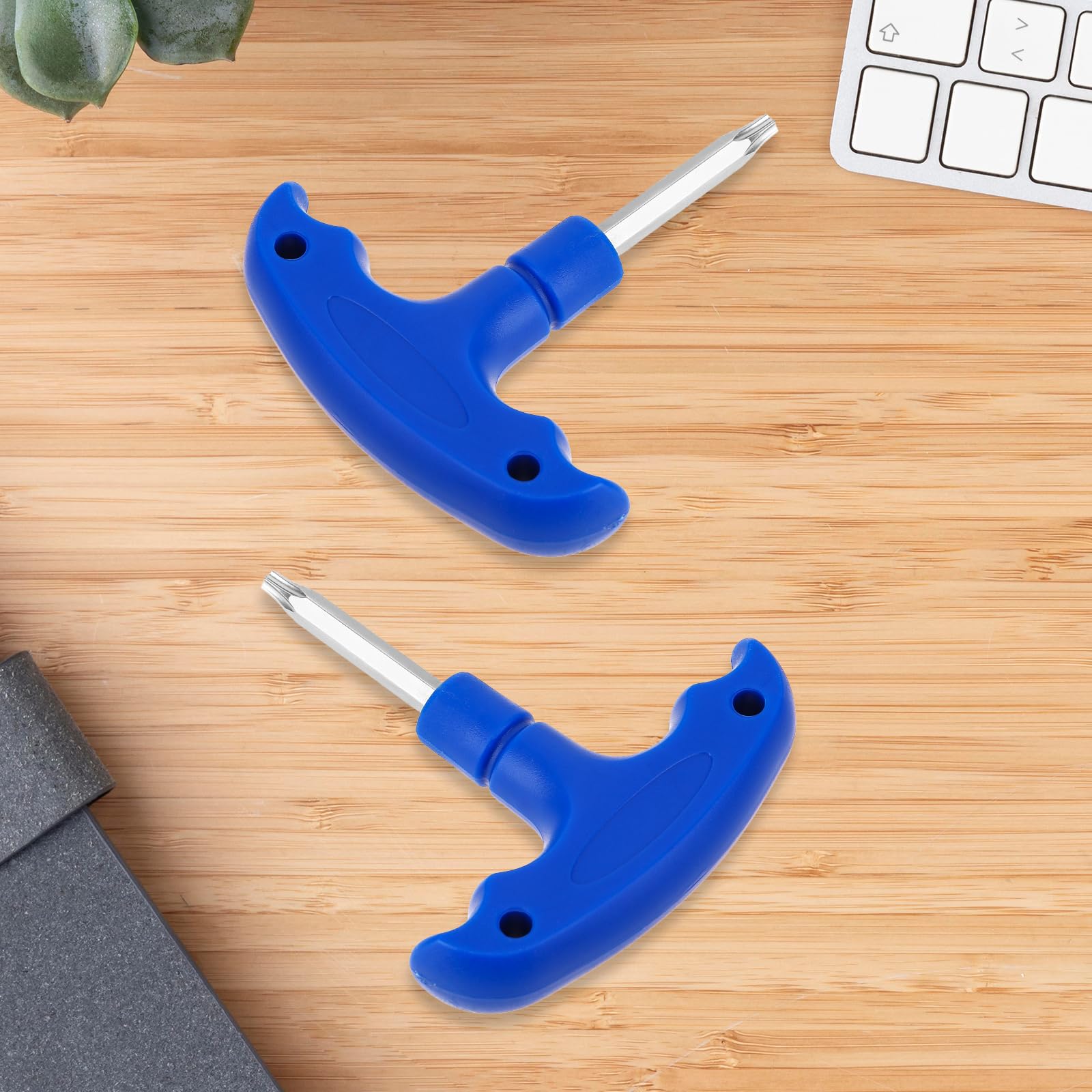 2 Pcs Stainless Steel Golf Driver Adjustment Tool with Blue Plastic Handle - Golf Wrench for Ping Drivers, Club Heads & Hybrids | Perfect for Club Adjustments on Course & Driving Range Practice