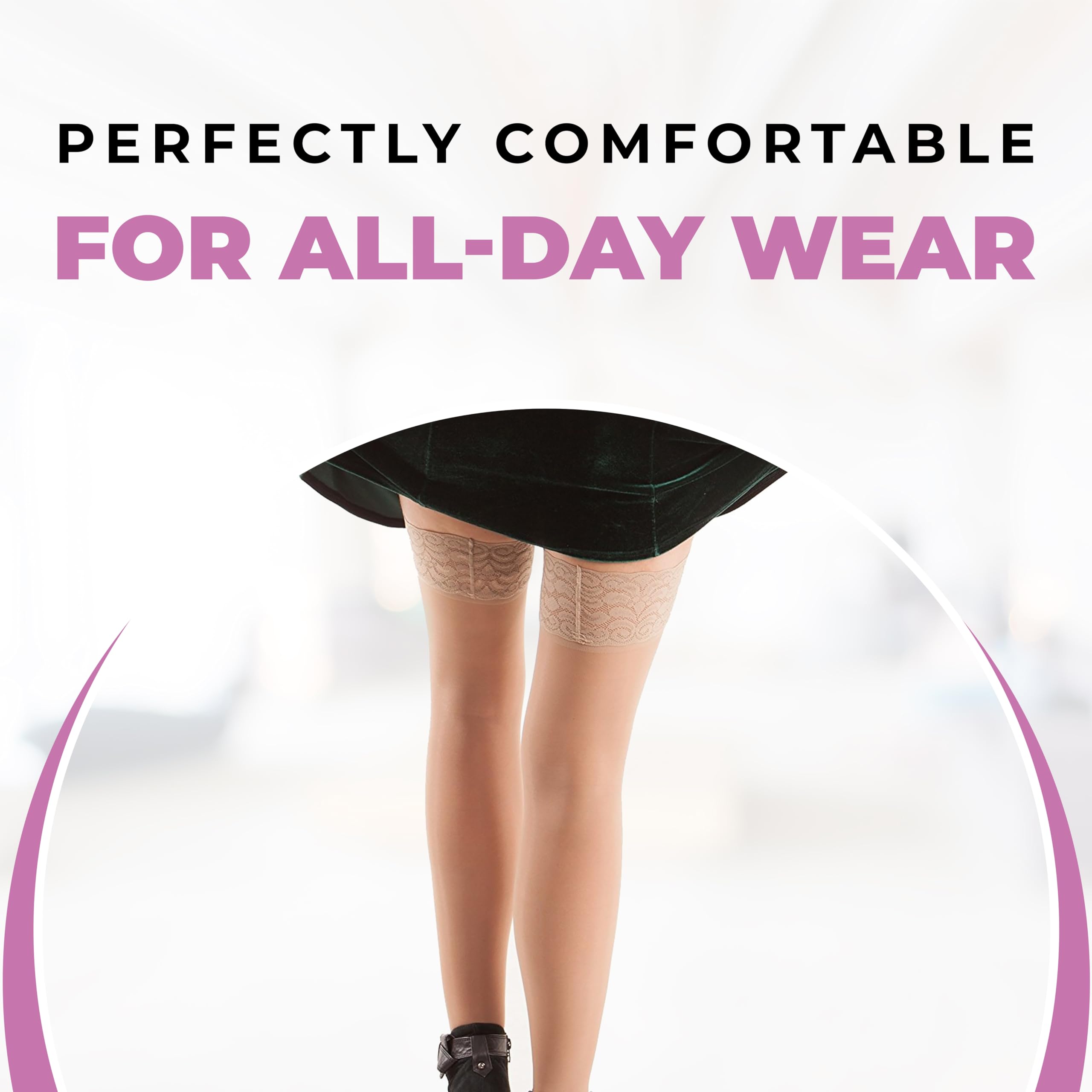 ITA-MED 20-30 mmHg Medical Compression Stockings for Women - Sheer Thigh High Socks with Closed Toe | Perfect for Varicose Veins, Circulation Support & Post-Surgery Recovery
