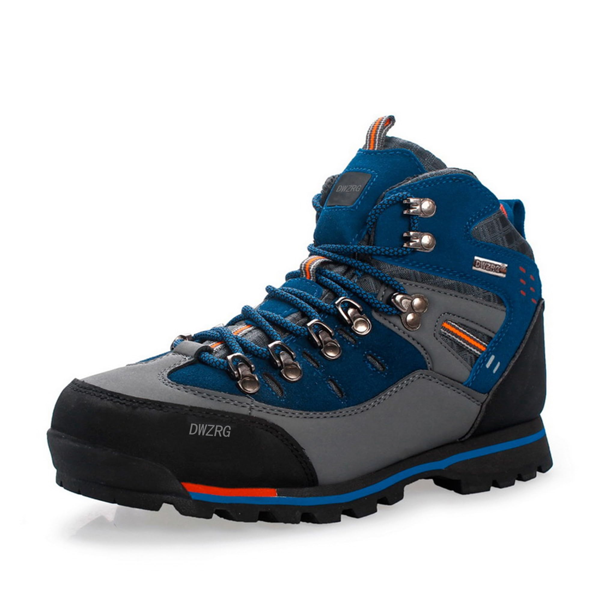 Men's Waterproof Leather Mid Hiking Boots - Non-Slip Lightweight Trekking Shoes for Outdoor Adventures, Camping & Mountain Climbing