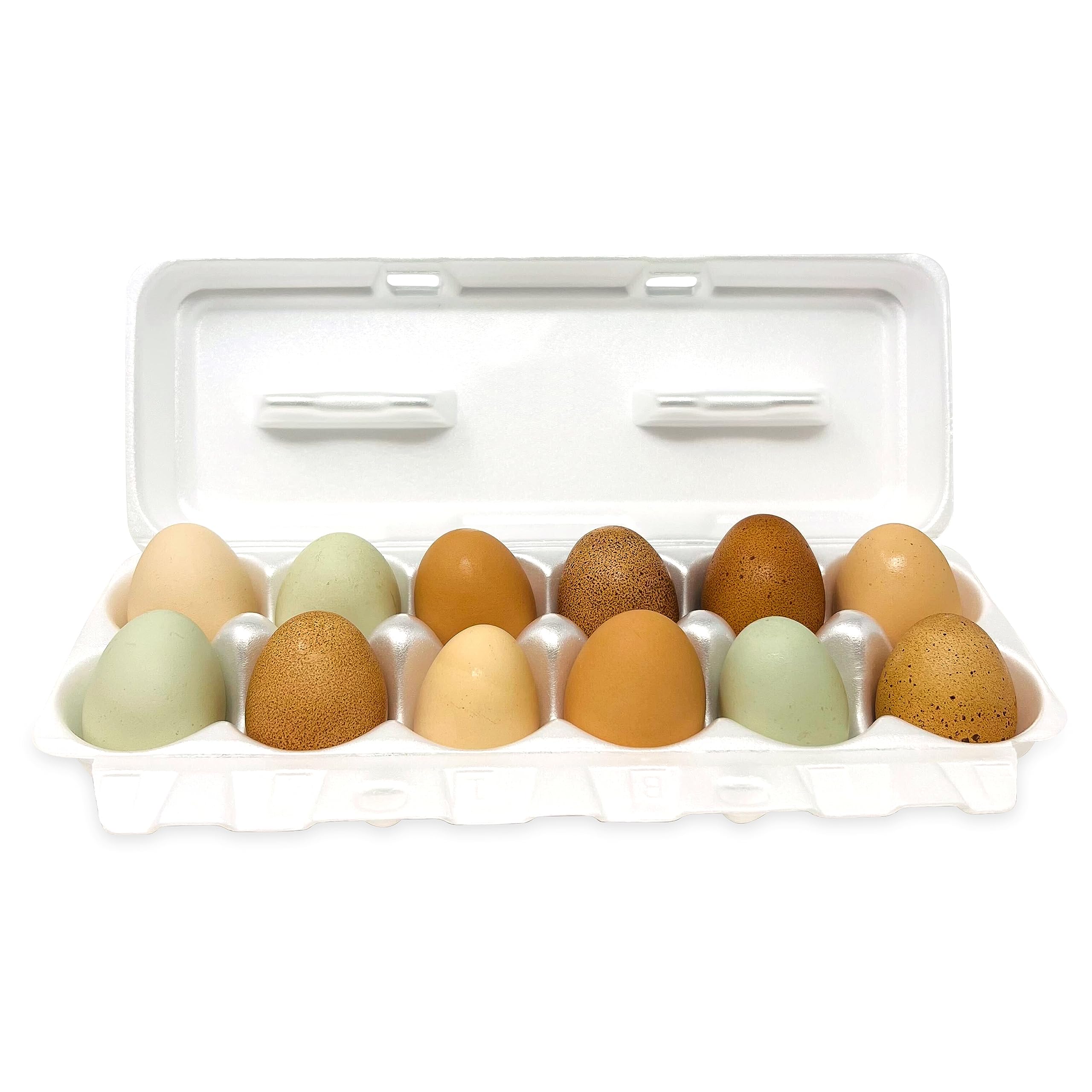 Pecking Order Foam Egg Cartons - White (12-Pack) | Durable Egg Storage Containers for Farm Fresh Eggs | Perfect for Farmers Markets, Home Kitchen & Egg Delivery Businesses