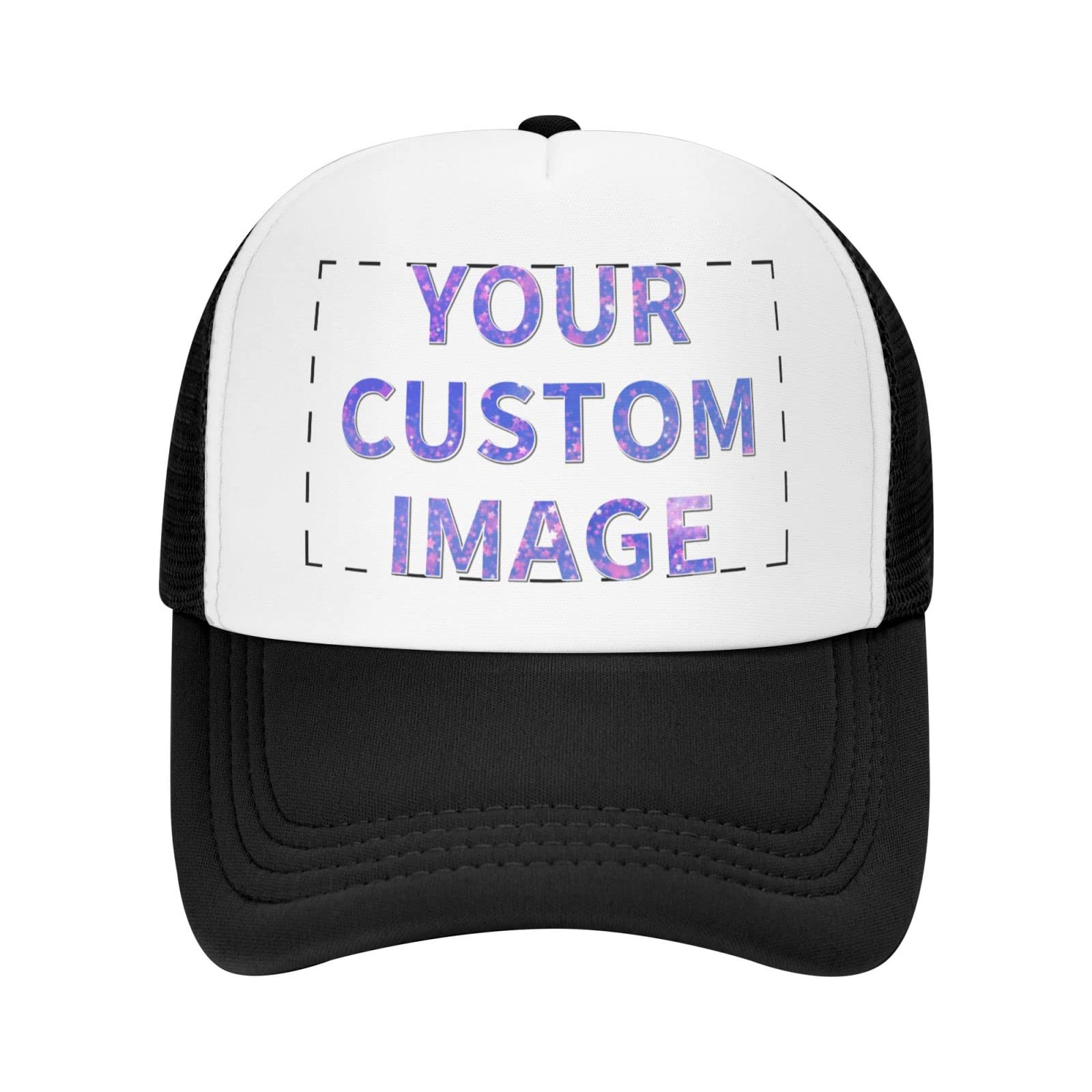 Custom Trucker Hats for Men & Women - Personalized Photo Baseball Caps - Design Your Own Hat - Black - Perfect for Sports, Outdoor Activities & Gifts