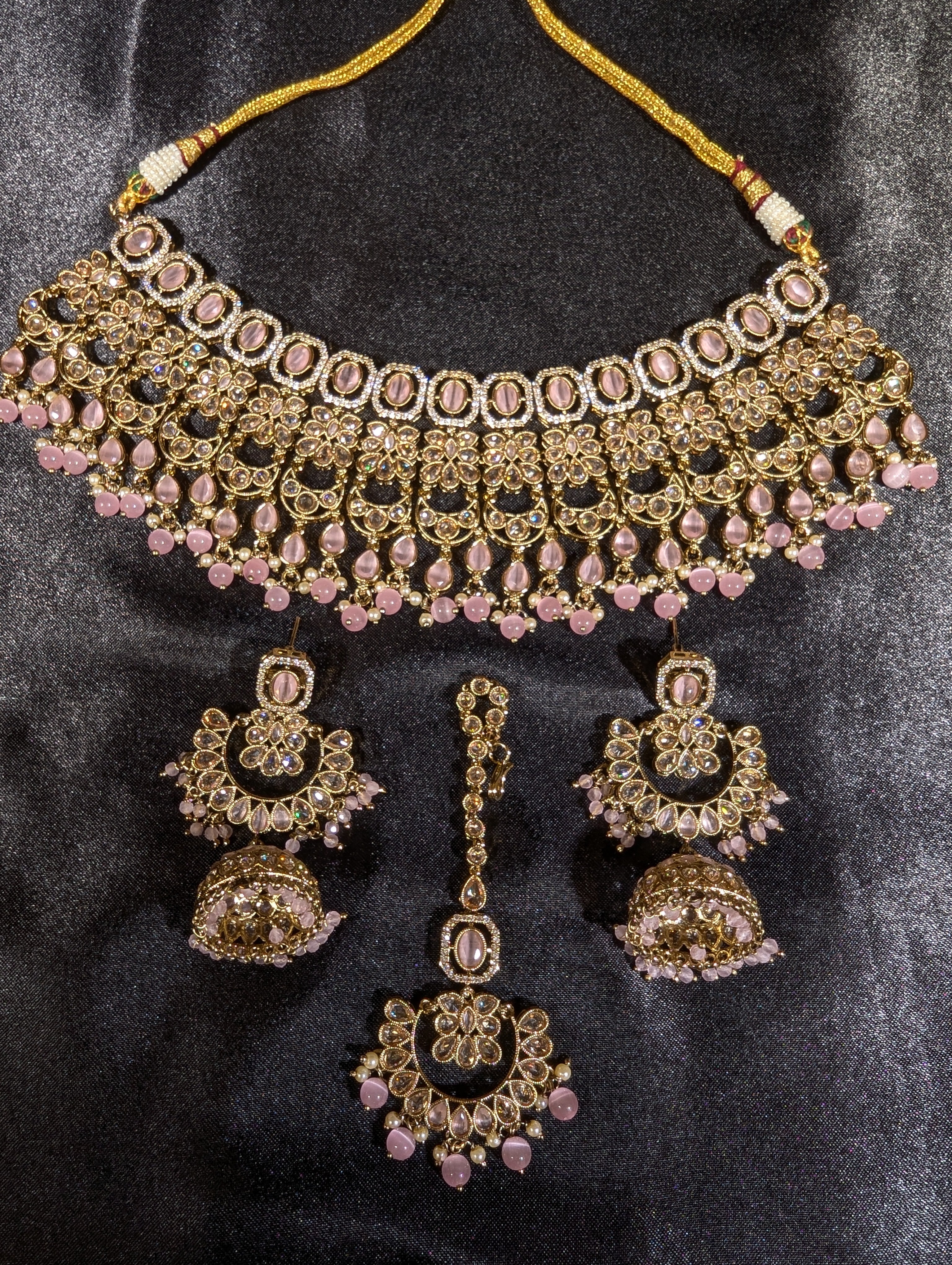 Exquisite Ishita Polki Semi Bridal Jewelry Set - Traditional Indian Kundan Necklace & Earrings for Weddings, Parties & Festive Occasions