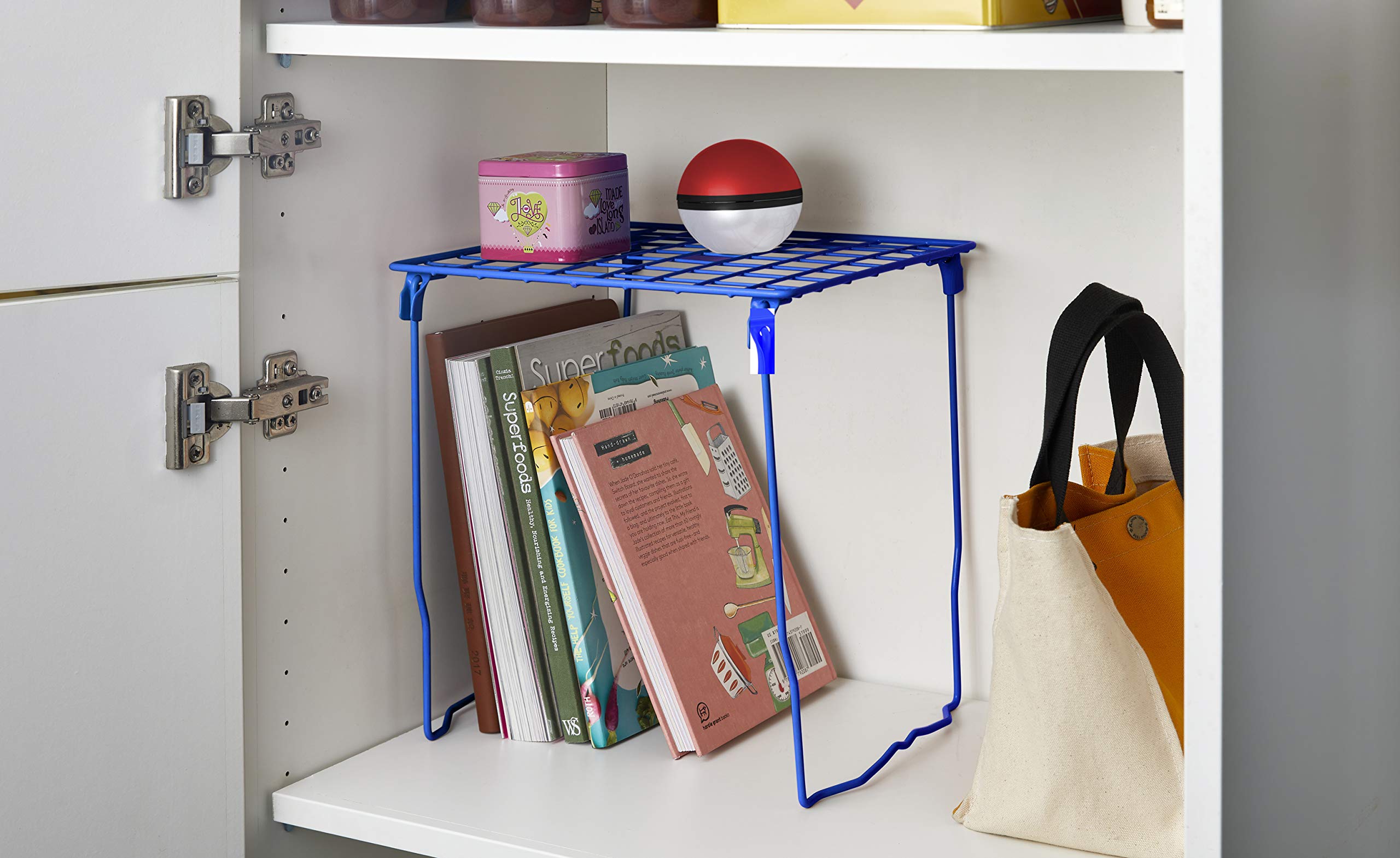 LockerMate Stac-A-Shelf Stackable Locker Organizer - Extra Tall Blue Shelf for Standard School Lockers | Perfect for Back to School Organization & Dorm Storage Solutions