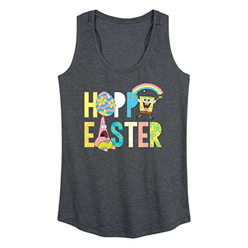 Spongebob Squarepants Hoppy Easter Icons Women's Racerback Tank Top - Cute Cartoon Graphic Tee for Easter Celebrations, Spring Outfits & Casual Wear