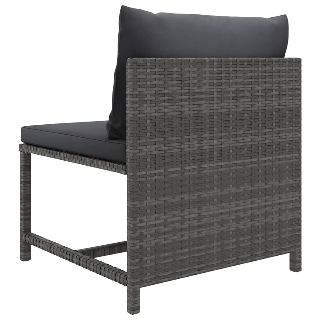 8-Piece Gray Patio Lounge Set with Comfortable Cushions & Footstools - Waterproof Poly Rattan Outdoor Furniture for Garden, Poolside & Backyard Relaxation