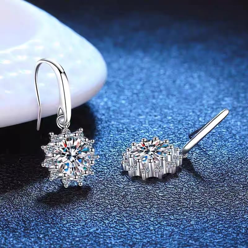 1Ct-3Ct Moissanite Hoop Drop Earrings for Women - Elegant Anniversary Jewelry, Birthday & Valentine's Day Gifts for Wife, Girlfriend or Mom | Perfect for Date Nights, Weddings & Special Occasions
