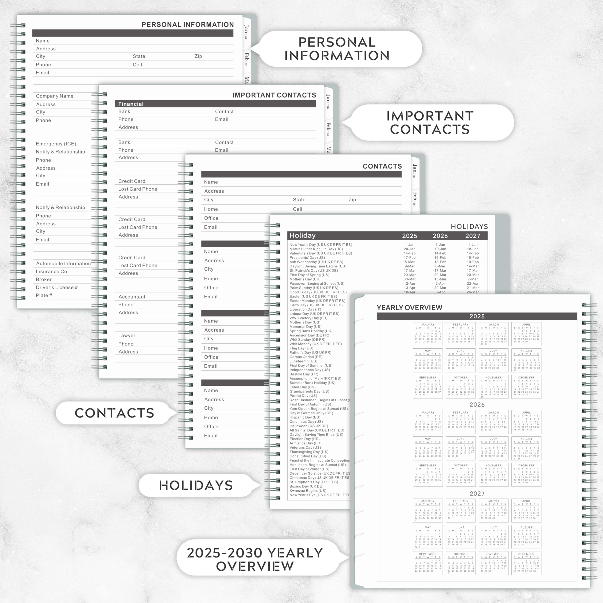 2025-2030 5-Year Monthly Planner & Calendar | 60-Month Organizer from July 2025 to June 2030 | 9