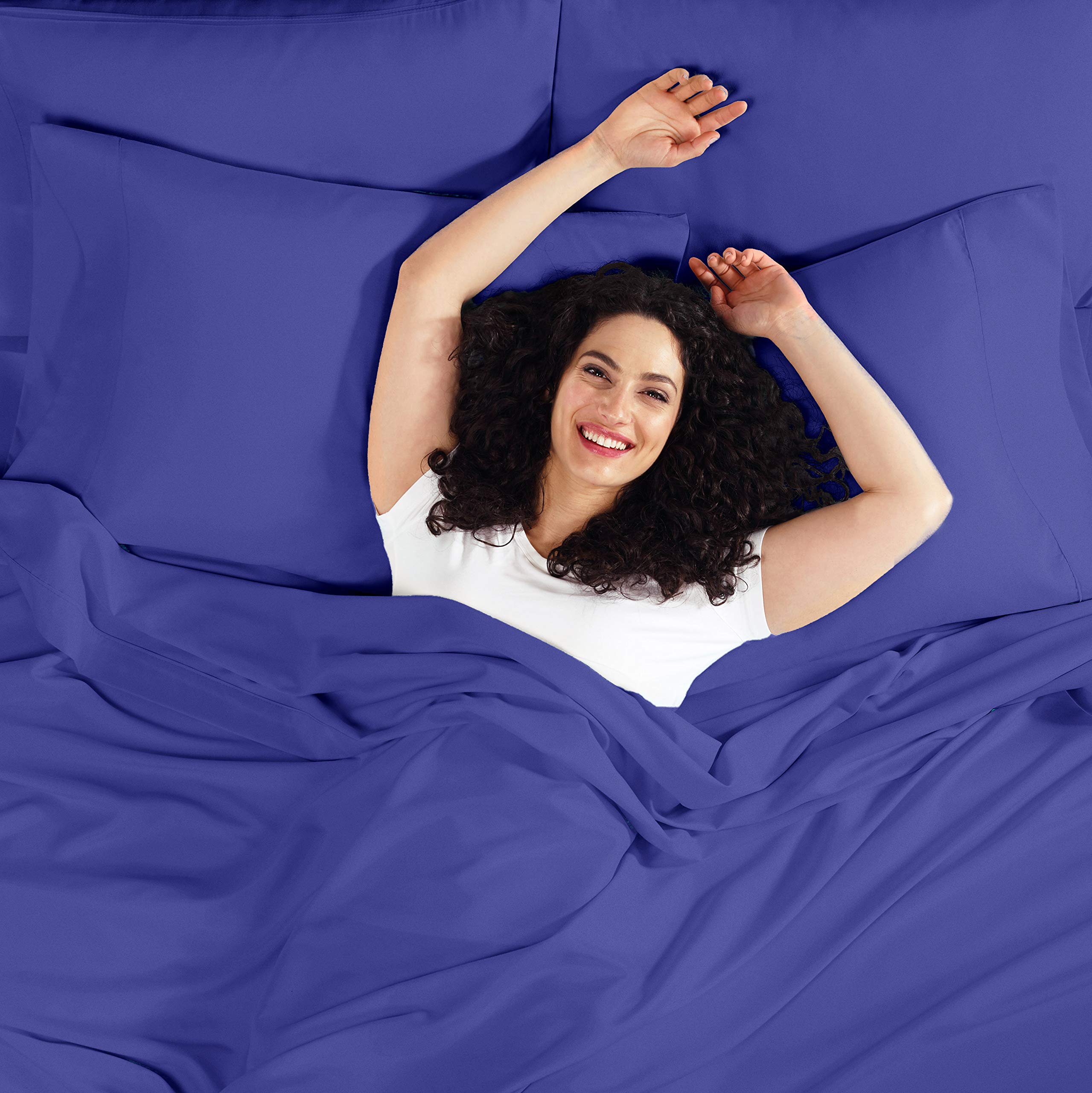 Empyrean Soft Standard & Queen Size Pillowcases Set of 4 - Luxury 100% Cotton Bedding Pillow Covers - Royal Blue for Bedroom, Hotel, or Guest Room Decor
