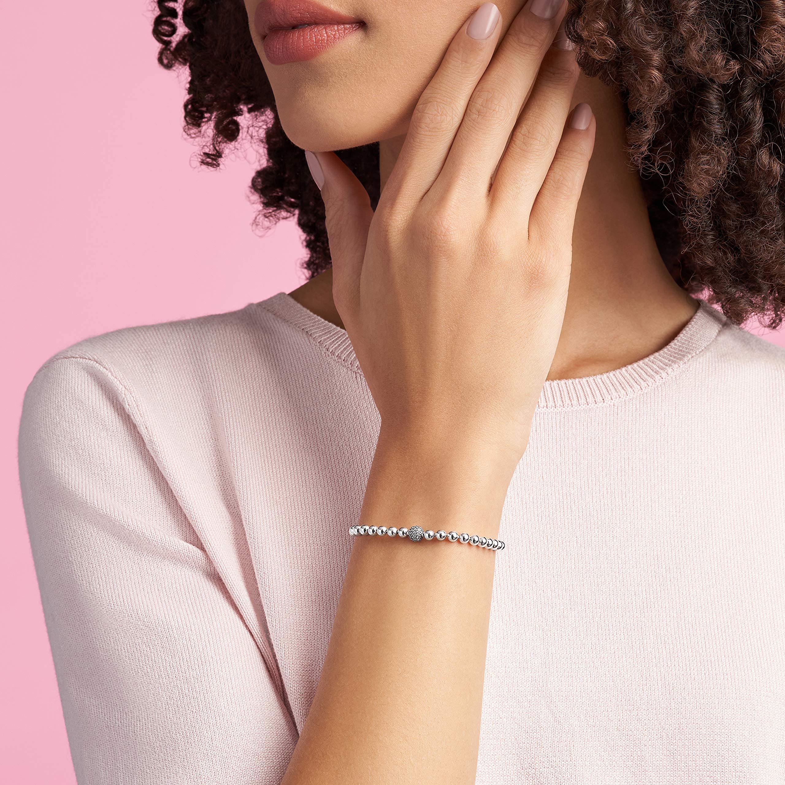 PANDORA Beads & Pave Clear Cubic Zirconia Charms - Elegant Jewelry for Bracelets & Necklaces | Perfect for Gifts, Parties & Everyday Wear