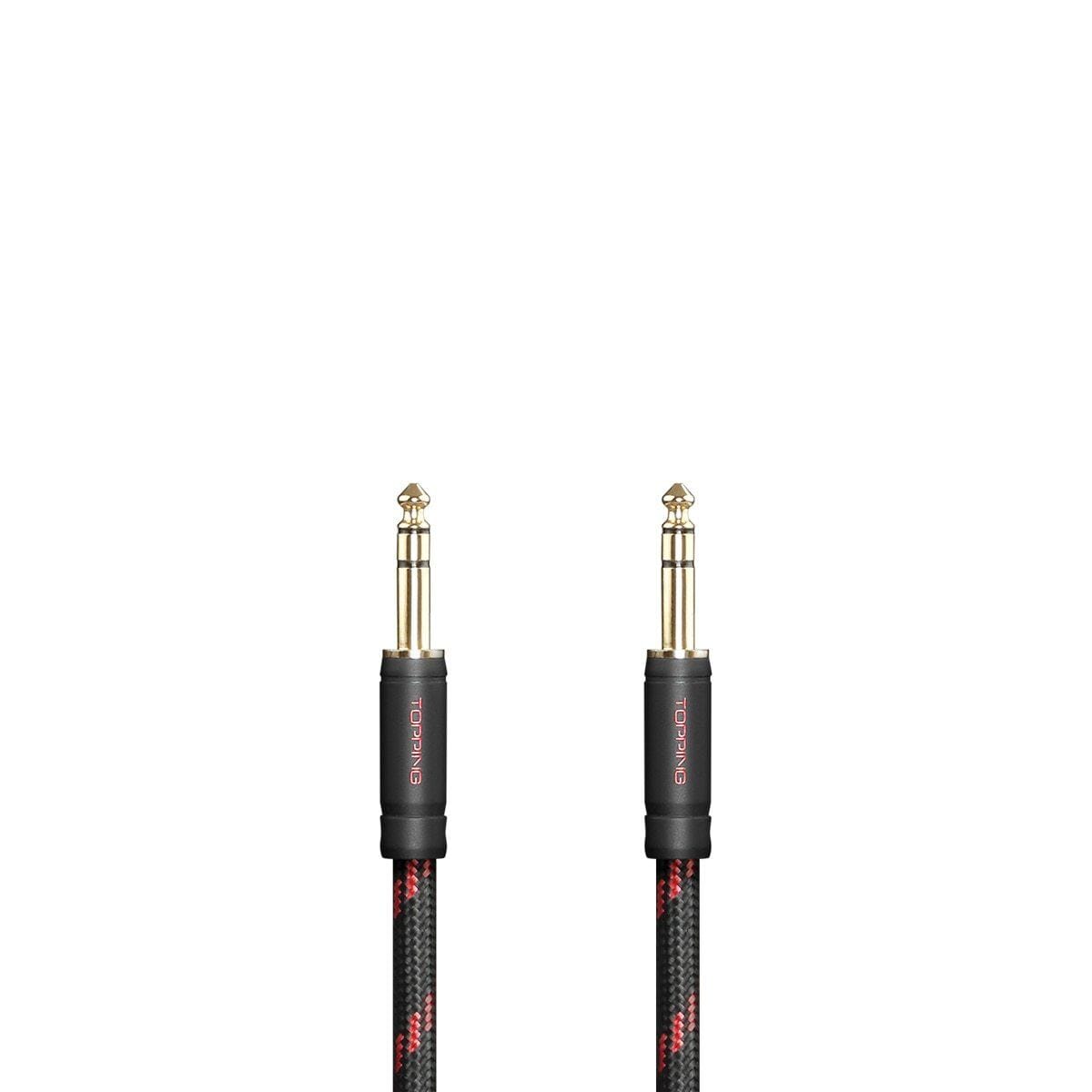 TOPPING TCT1 6.35mm TRS to 6.35mm TRS Balanced Audio Cable - OCC Copper High-Quality Stereo Interconnect (Pair) - Perfect for Studio Monitors, Audio Interfaces & Professional Sound Equipment