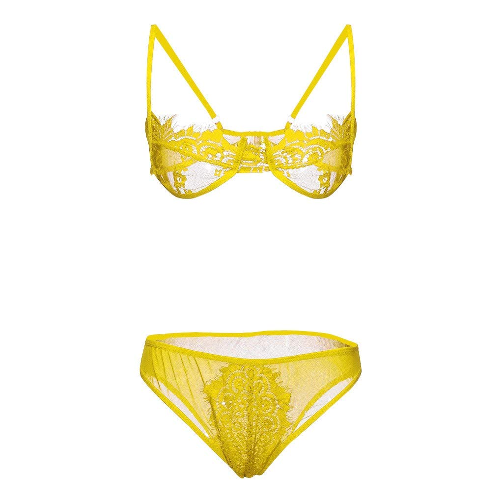 Sexy Lace Lingerie Set for Women - G-String Underwear & Bra Nightwear Sleepwear - Perfect for Bedroom, Valentine's Day & Romantic Occasions