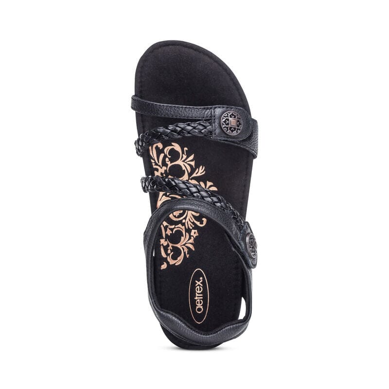 Aetrex Jillian SC465 Women's Comfortable Orthotic Sandals for Plantar Fasciitis & Arch Support - Perfect for Walking, Travel & Everyday Wear