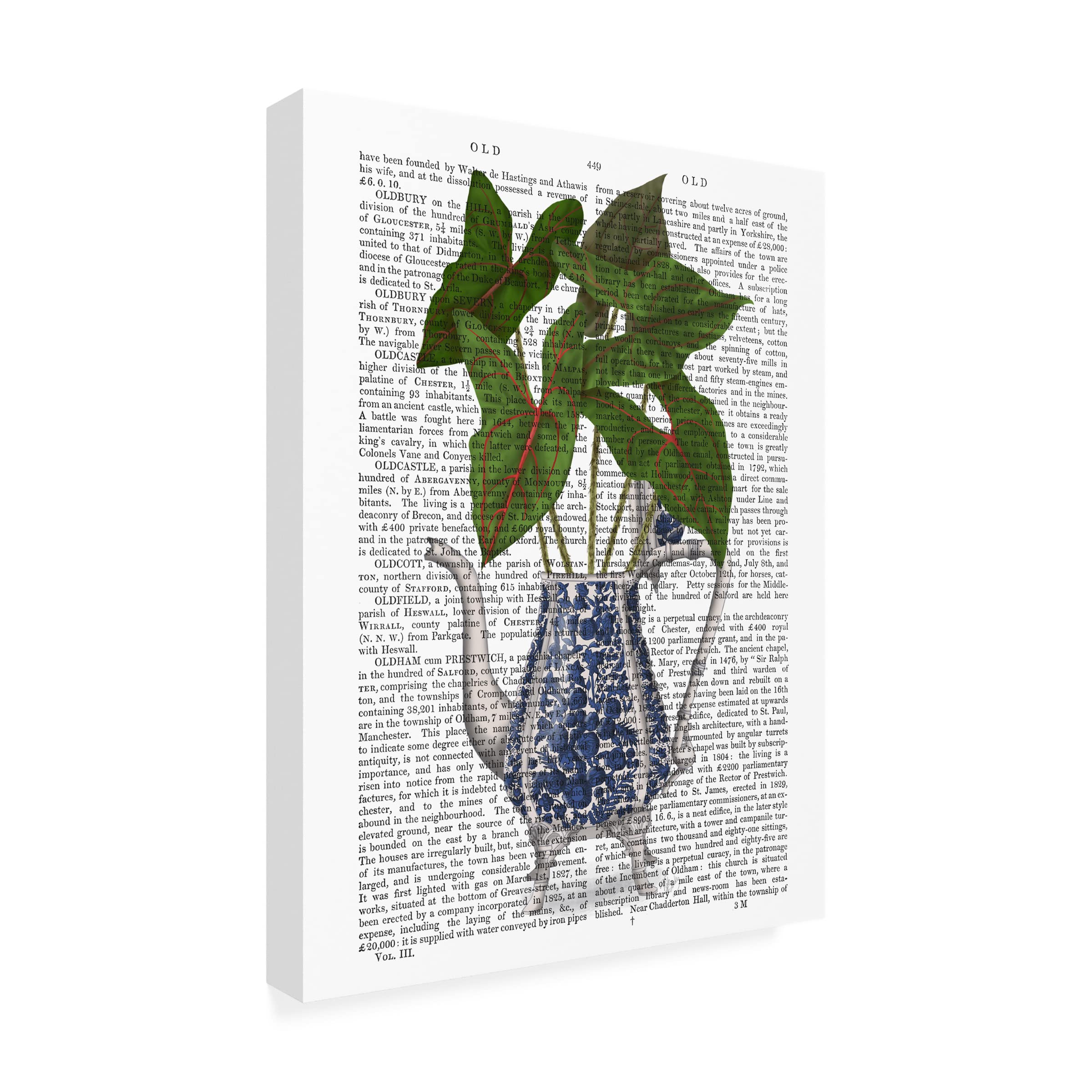 Trademark Fine Art 'Chinoiserie Vase 4 With Plant Book Print' Canvas Wall Art by Fab Funky - Perfect for Living Room, Bedroom & Office Decor