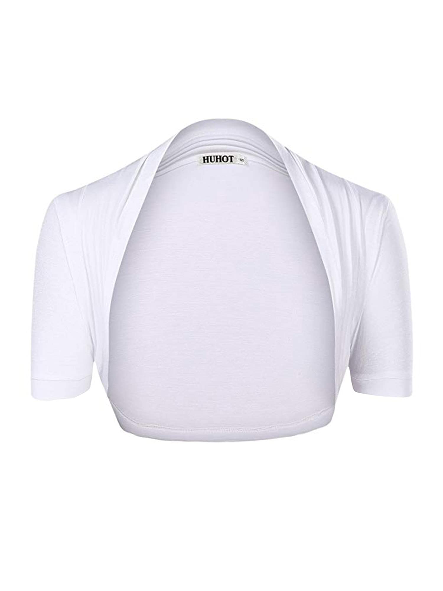 HUHOT Women's Cropped Shrugs for Evening Dresses - Short Sleeve Modal Soft Bolero Cardigan | Perfect for Weddings, Parties & Formal Occasions