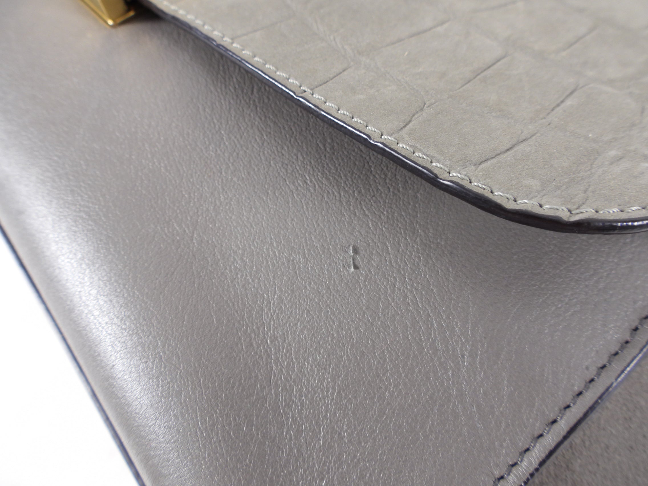 Celine Trapeze Medium Shoulder Bag in Taupe - Genuine Leather & Suede Crossbody Purse for Women | Perfect for Work, Travel & Everyday Use