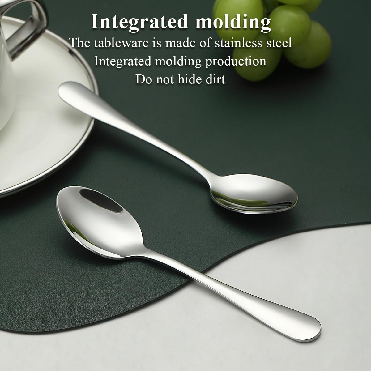 Evanda 12-Piece Stainless Steel Teaspoons Set - 14cm Elegant Tea Spoons for Coffee, Dessert, Salad & Cake - Dishwasher Safe Cutlery - Perfect for Tea Parties, Coffee Breaks & Fine Dining