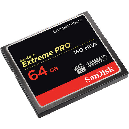 SanDisk Extreme PRO 64GB CompactFlash Card - 160MB/s High-Speed Performance for Professional DSLR Cameras & HD Video Recording
