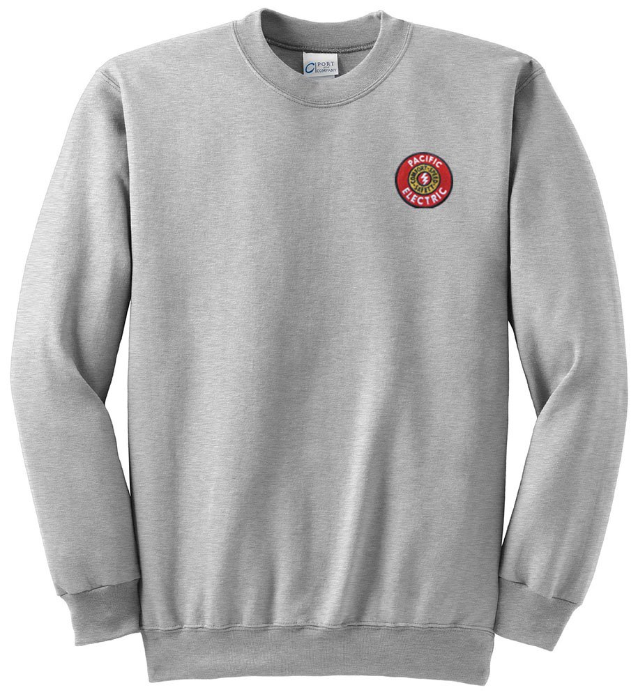 Vintage Pacific Electric Railway Crew Neck Sweatshirt - Unisex Heavyweight Cotton Pullover for Men & Women [94] - Perfect for Casual Wear, Railfan Gifts, and Retro Fashion Enthusiasts