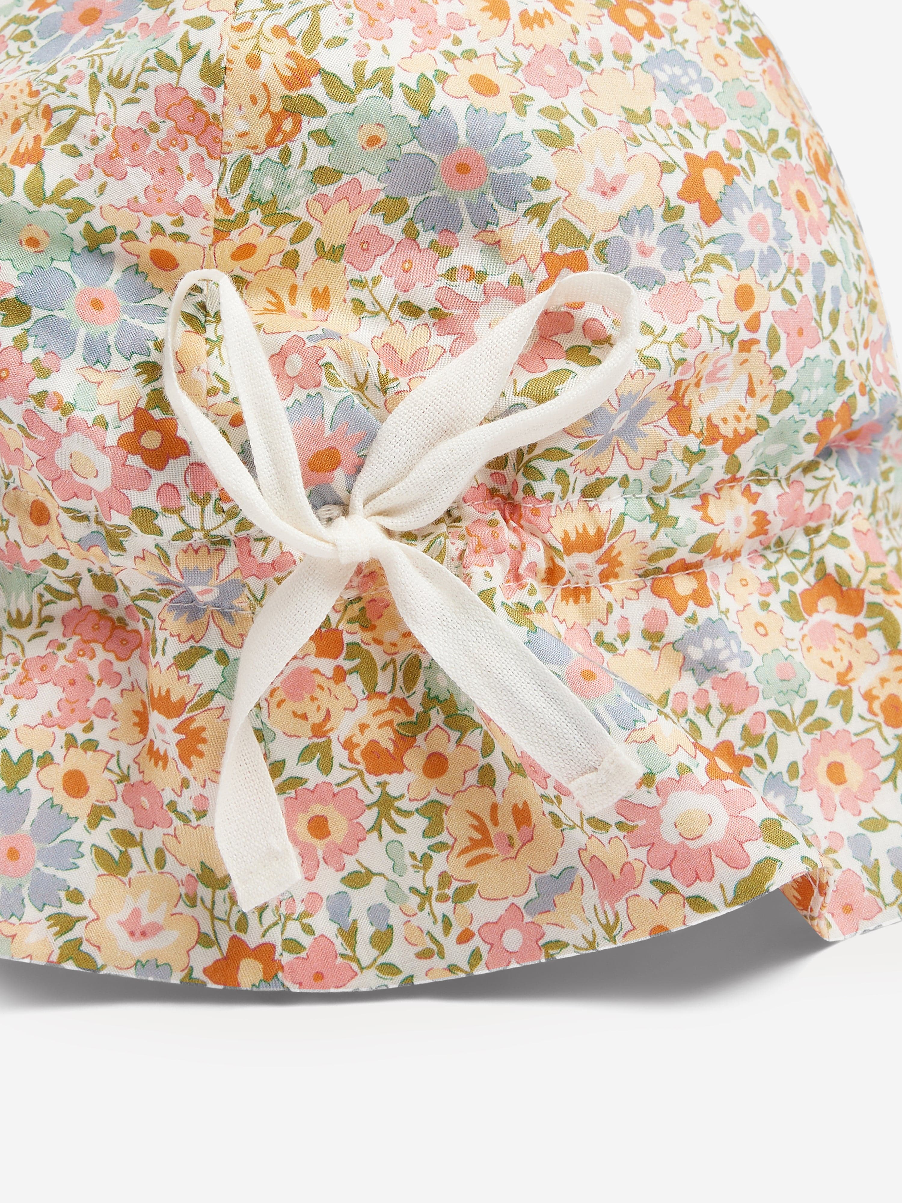 Baby Girls Floral GriGri Hat in Pink - Cute Sun Protection for Infants & Toddlers - Perfect for Outdoor Play, Beach Trips & Photo Shoots