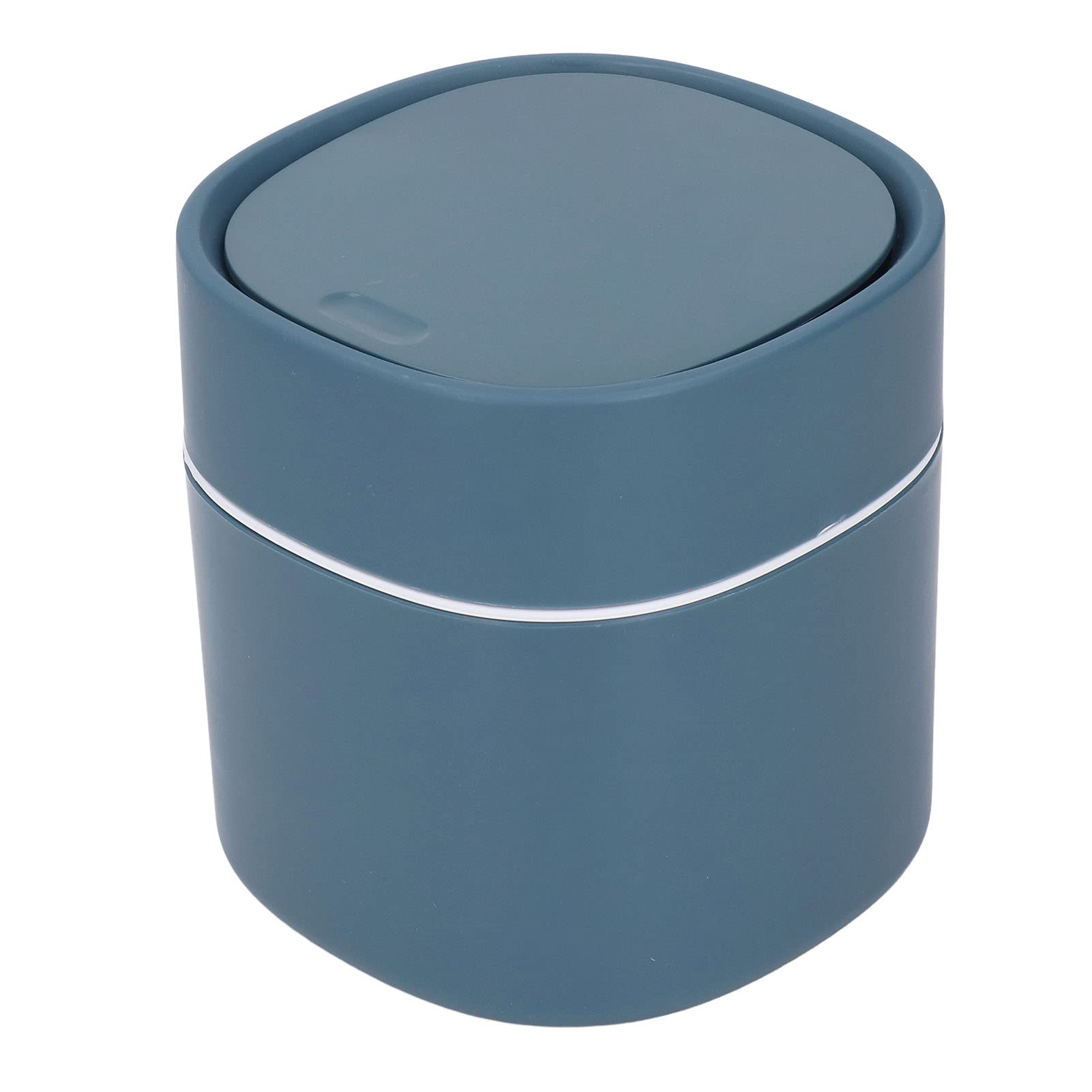 CHICIRIS Small Garbage Can with Lid - Mini Desktop Trash Bin for Coffee Table, Dressing Table & Countertop - Compact Waste Basket for Office, Bedroom & Bathroom Organization (Blue)