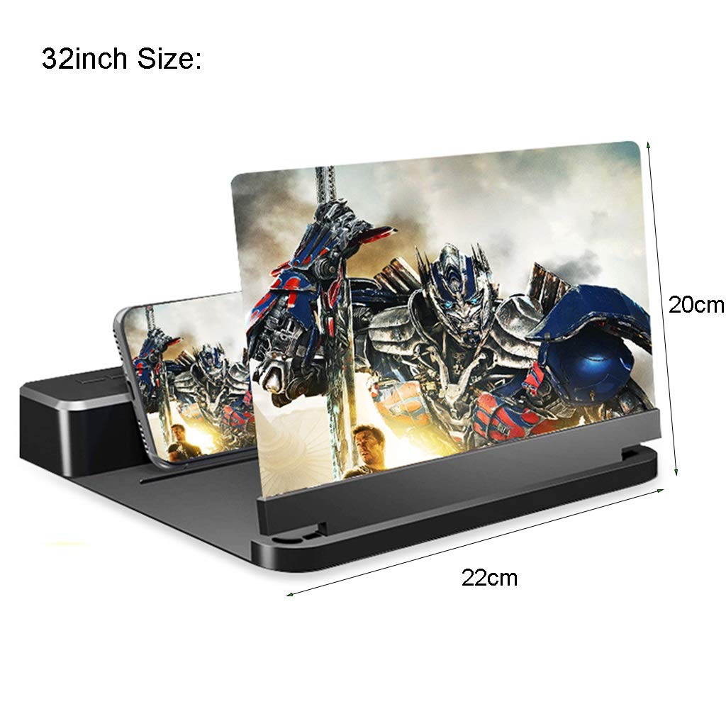 Phone Screen Enlarger & Projector with Built-in Speaker - HD Magnifier for Movies, Videos & Mobile Gaming | Portable Phone Amplifier for Home Theater & Office Entertainment
