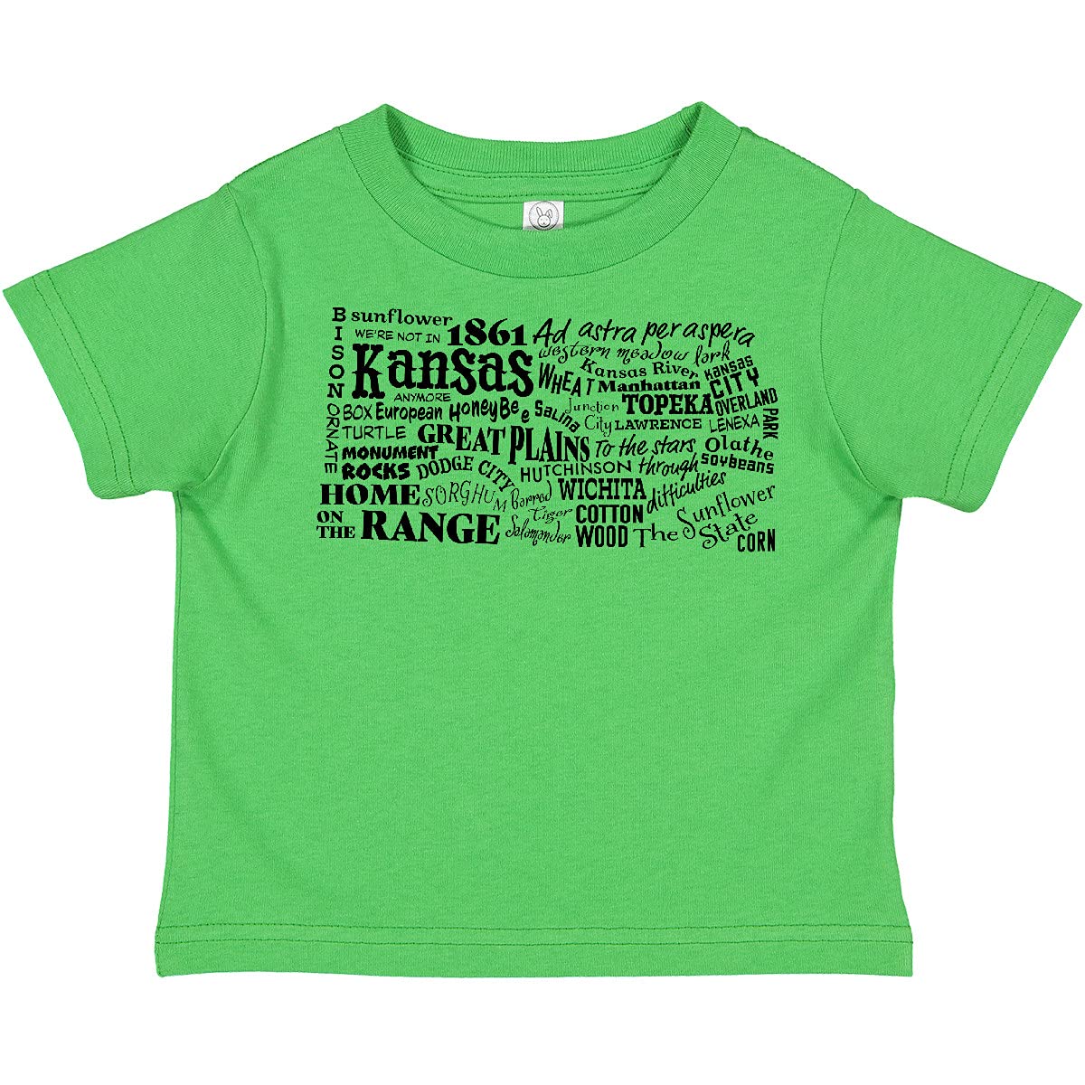 Inktastic Kansas State Outline Toddler T-Shirt - Cute Word Design for Babies & Kids - Perfect for Playdates, Daycare & Family Photos