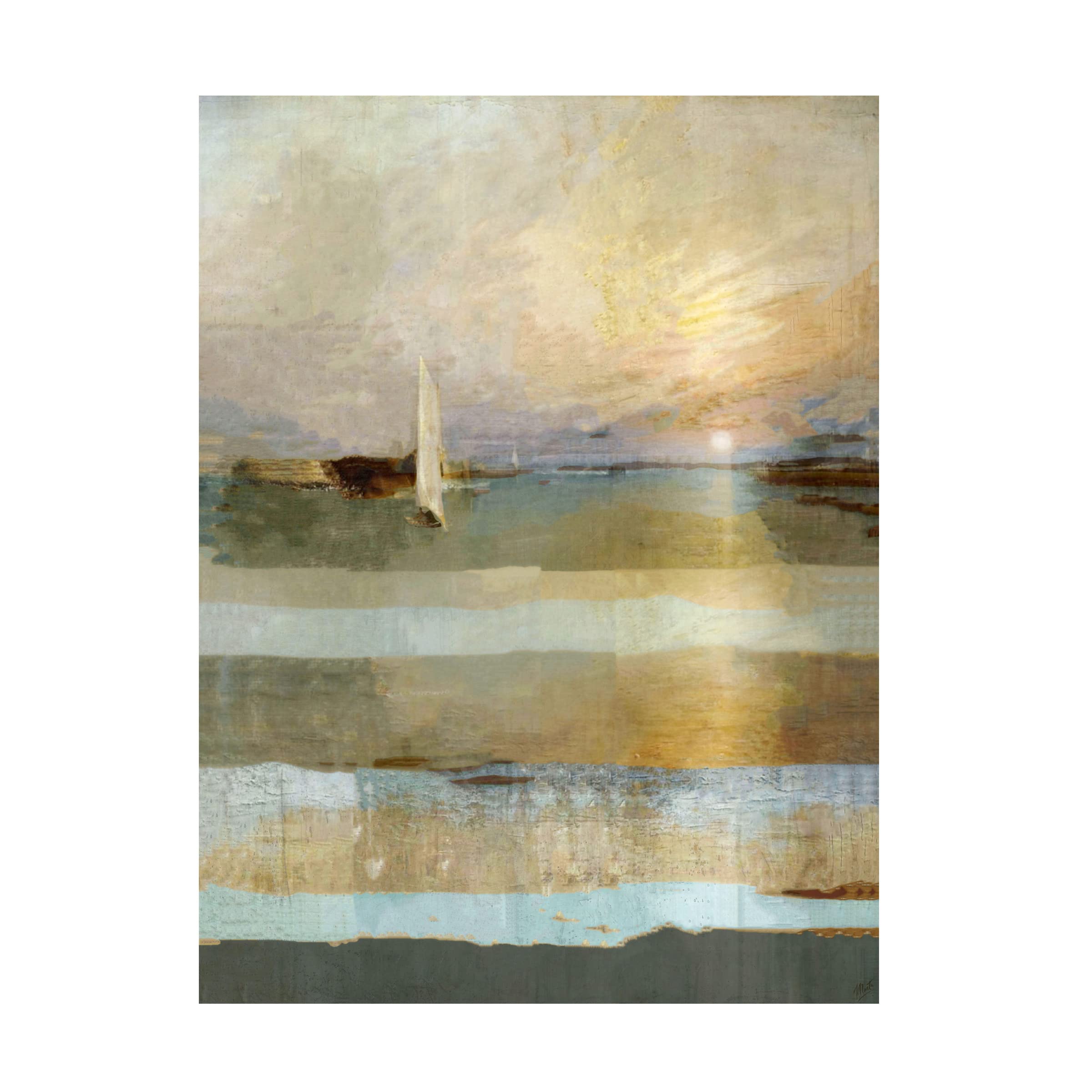 Trademark Fine Art 'Golden' Canvas Wall Art by Marta Wiley - Elegant Home Decor for Living Room, Bedroom & Office