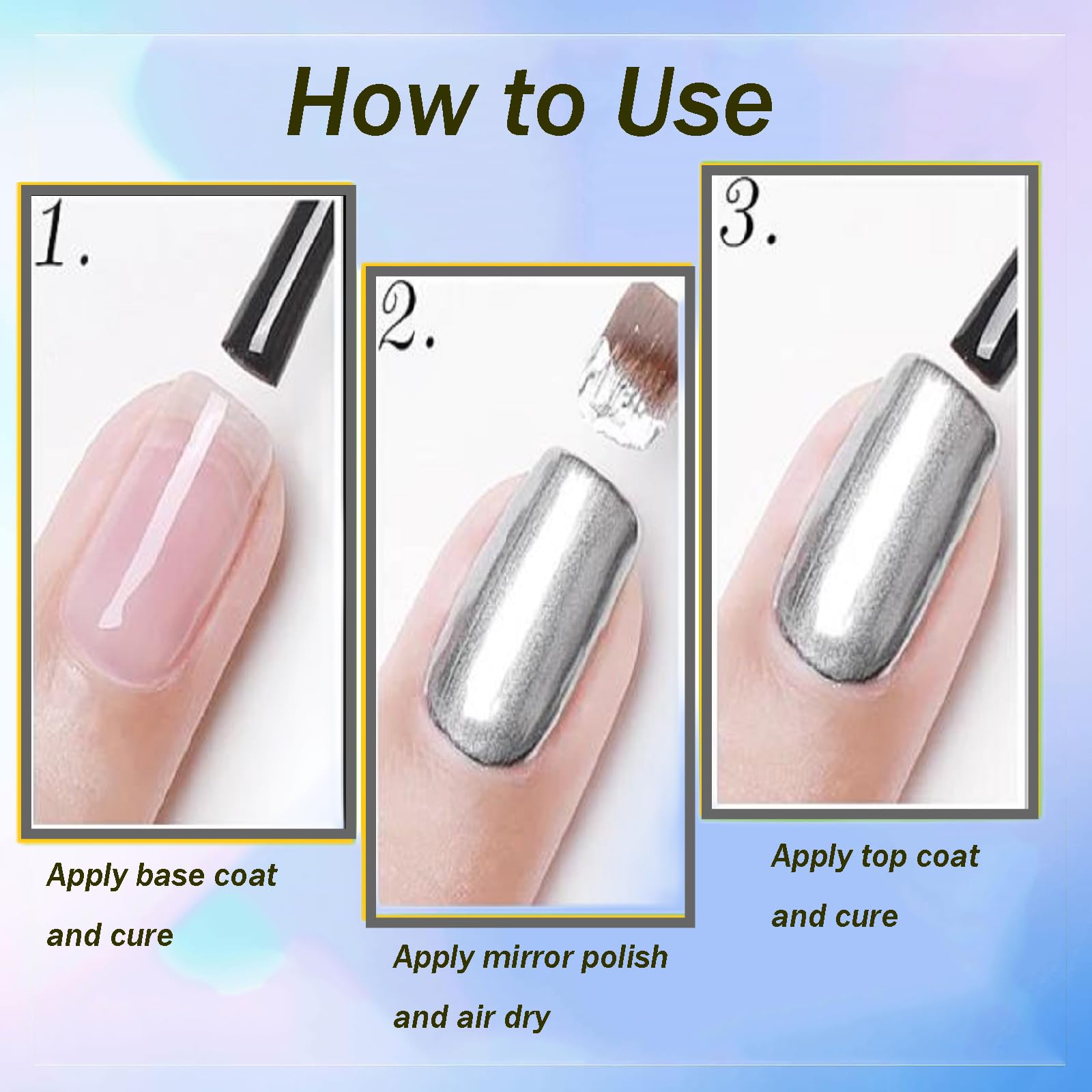 18ml Silver Mirror Nail Polish - Long Lasting Glossy Reflective Manicure Lacquer, Quick Dry Nail Varnish for Parties, Weddings & Special Occasions