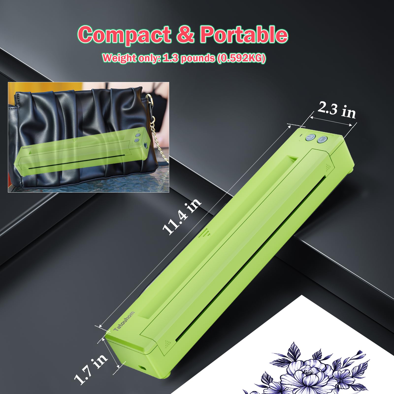 Upgraded P19 Wireless Tattoo Stencil Printer - Bluetooth Thermal Tattoo Machine Kit with Transfer Paper, Compatible with Tablet, Smartphone & PC - Perfect for Professional Tattoo Artists & Home Studios