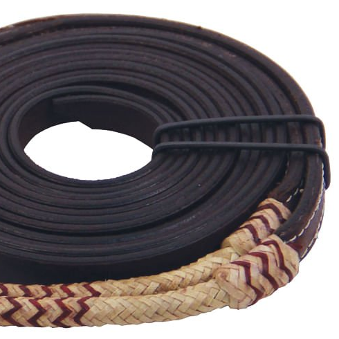 Premium Buffalo Leather Rolled Rawhide Split Reins - 8 ft Horse Riding Reins for Western & English Equestrian - Durable Training & Show Equipment for Horses
