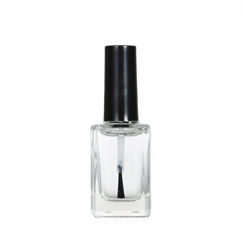 15ml Refillable Square Nail Polish Bottles with Brush - 10 Pack for Nail Art & DIY Makeup