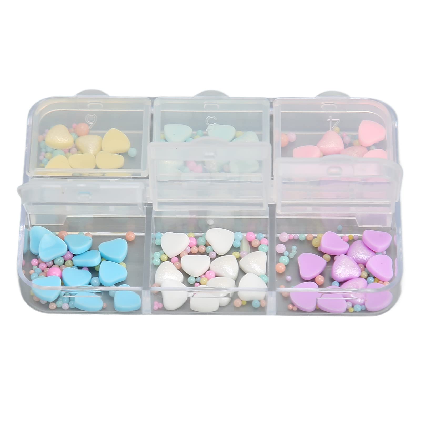 1 Box Heart Nail Art Decorations - Safe Resin DIY Nail Ornaments for Home & Professional Nail Salon | Perfect for Manicures, Pedicures, Nail Art Designs & DIY Craft Projects