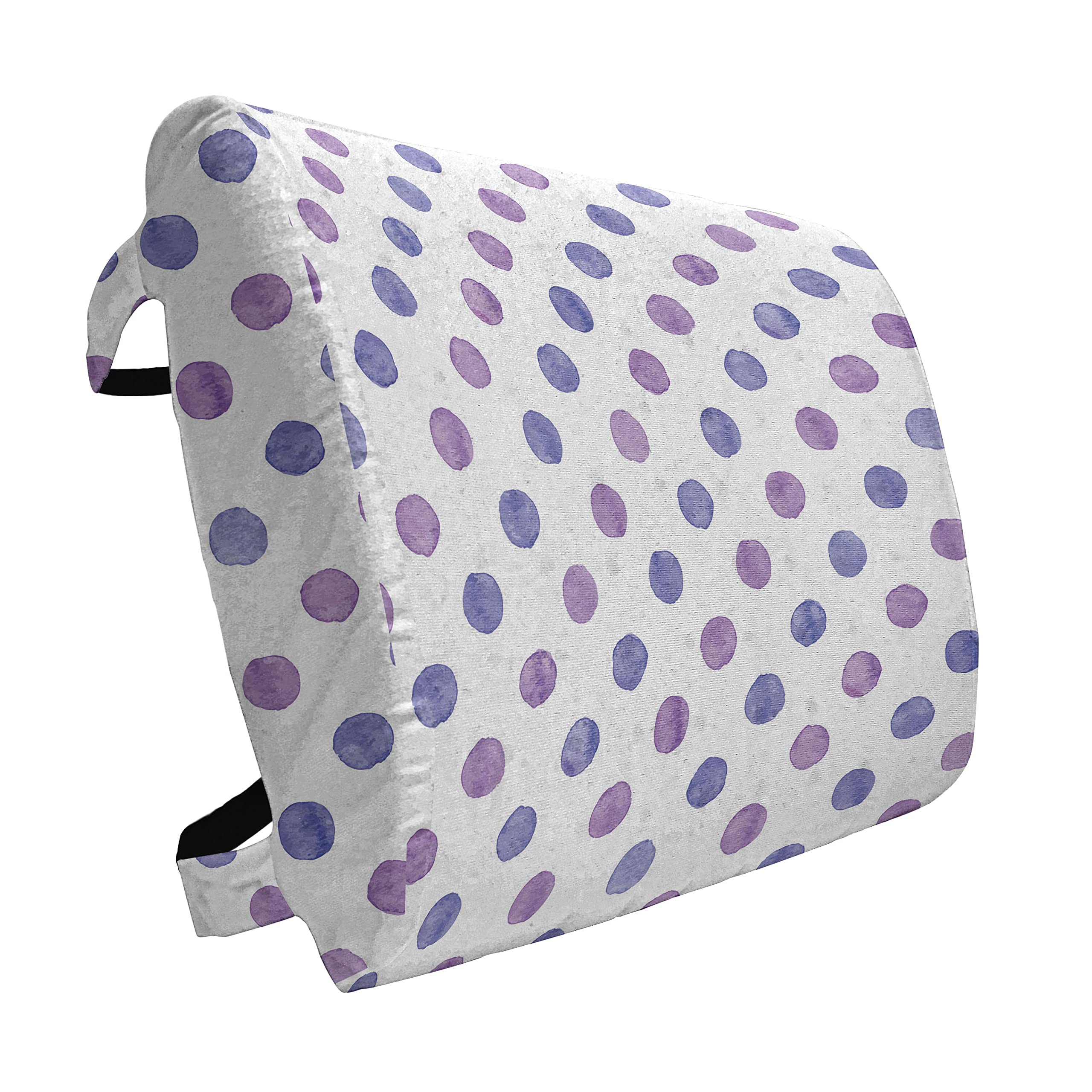 Ambesonne Purple Lumbar Support Pillow - Watercolor Polka Dot Design, High Density Foam for Office Chair & Car Seat, 14